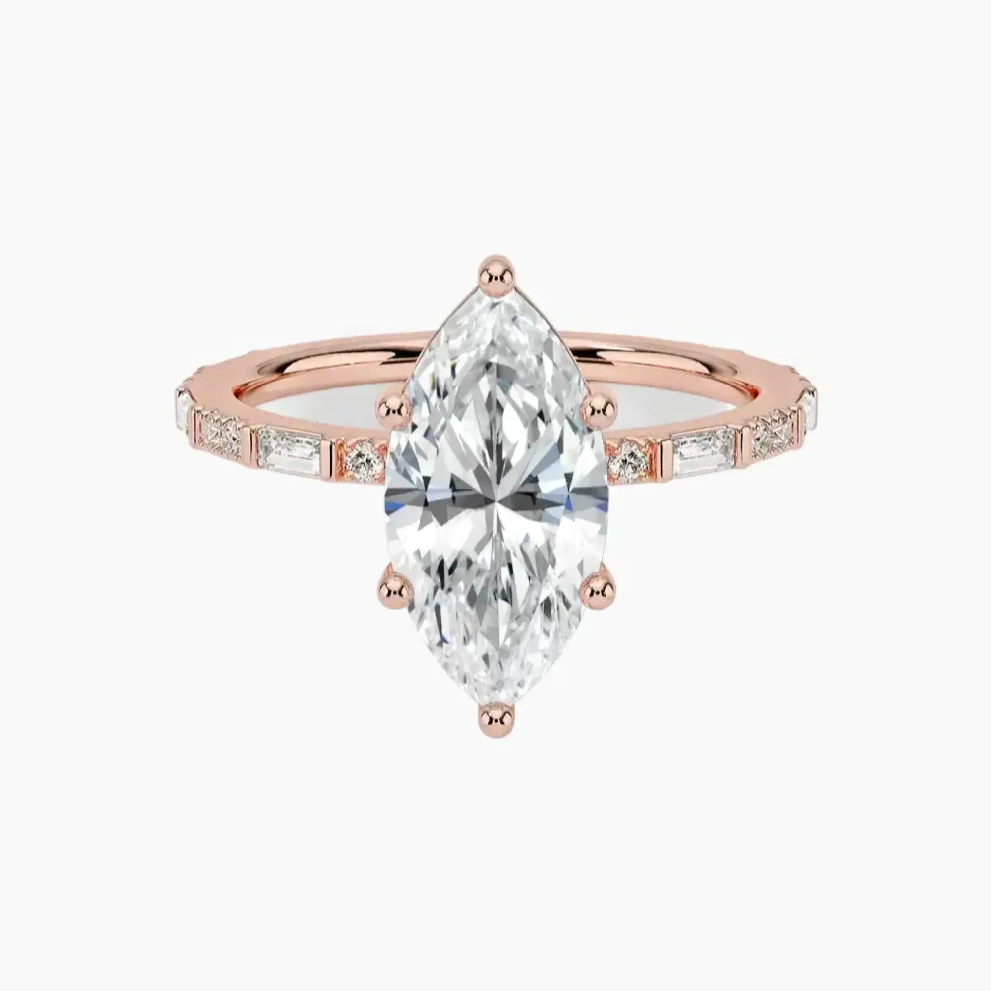 OBSER293 - Evelina Solitaire Marquise engagement ring setting view 4