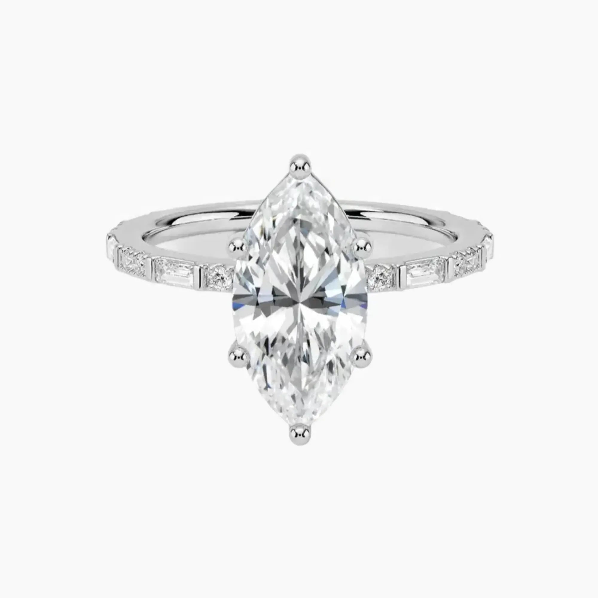 OBSER293 - Evelina Solitaire Marquise engagement ring setting view 1