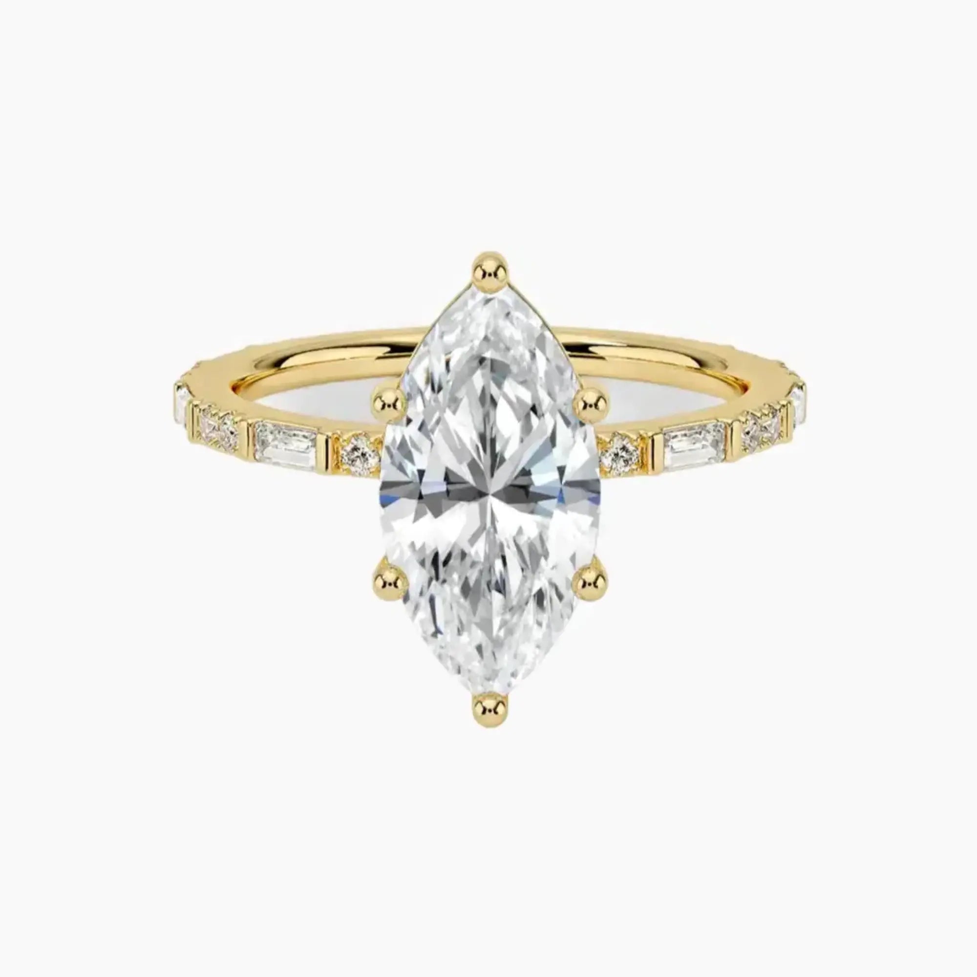 OBSER293 - Evelina Solitaire Marquise engagement ring setting view 7