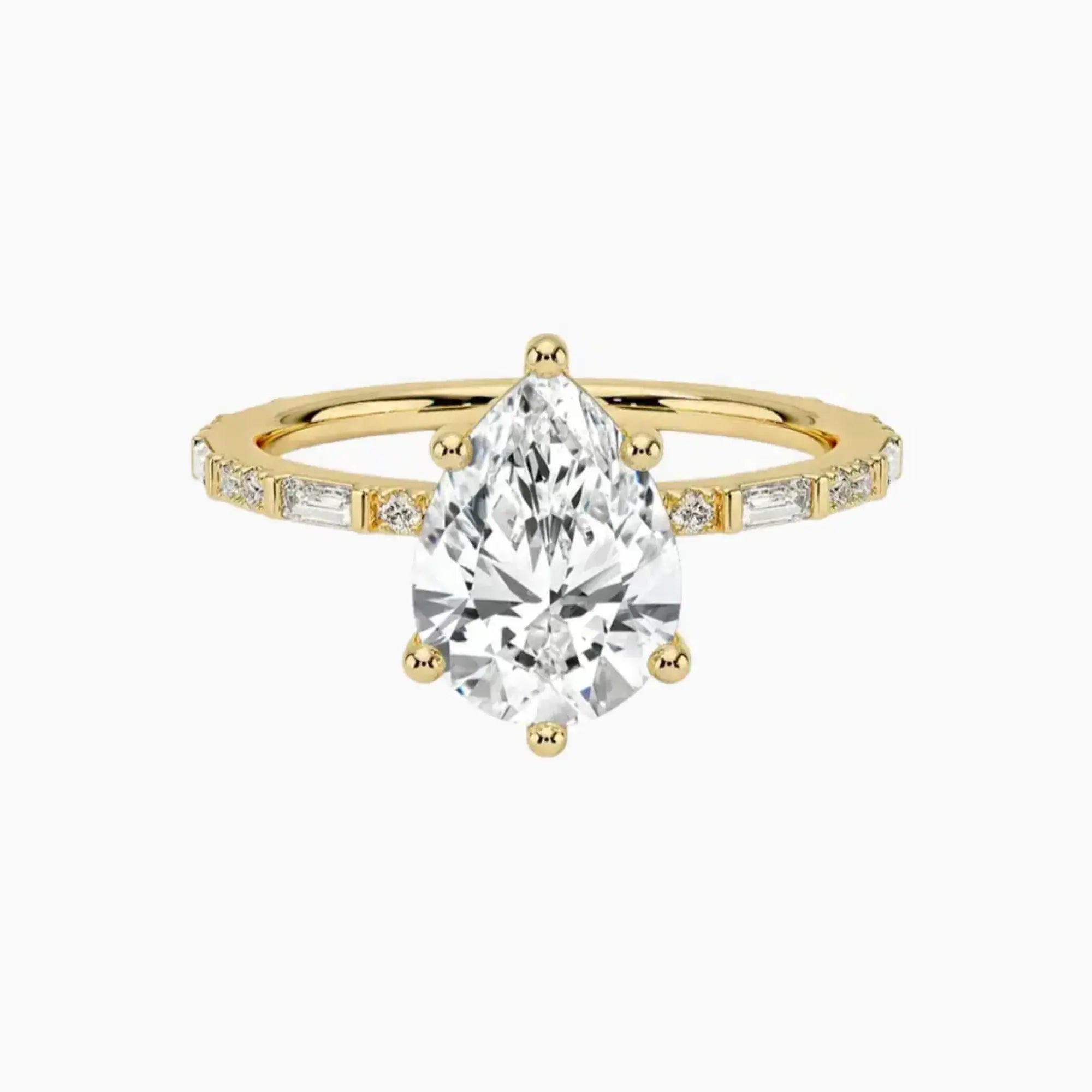 OBSER146 - Evelina Solitaire Pear engagement ring setting view 7