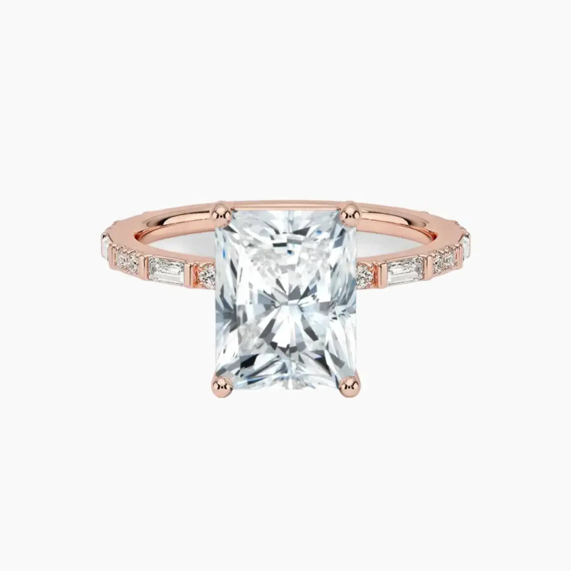 OBSER145 - Evelina Solitaire Radiant engagement ring setting view 4