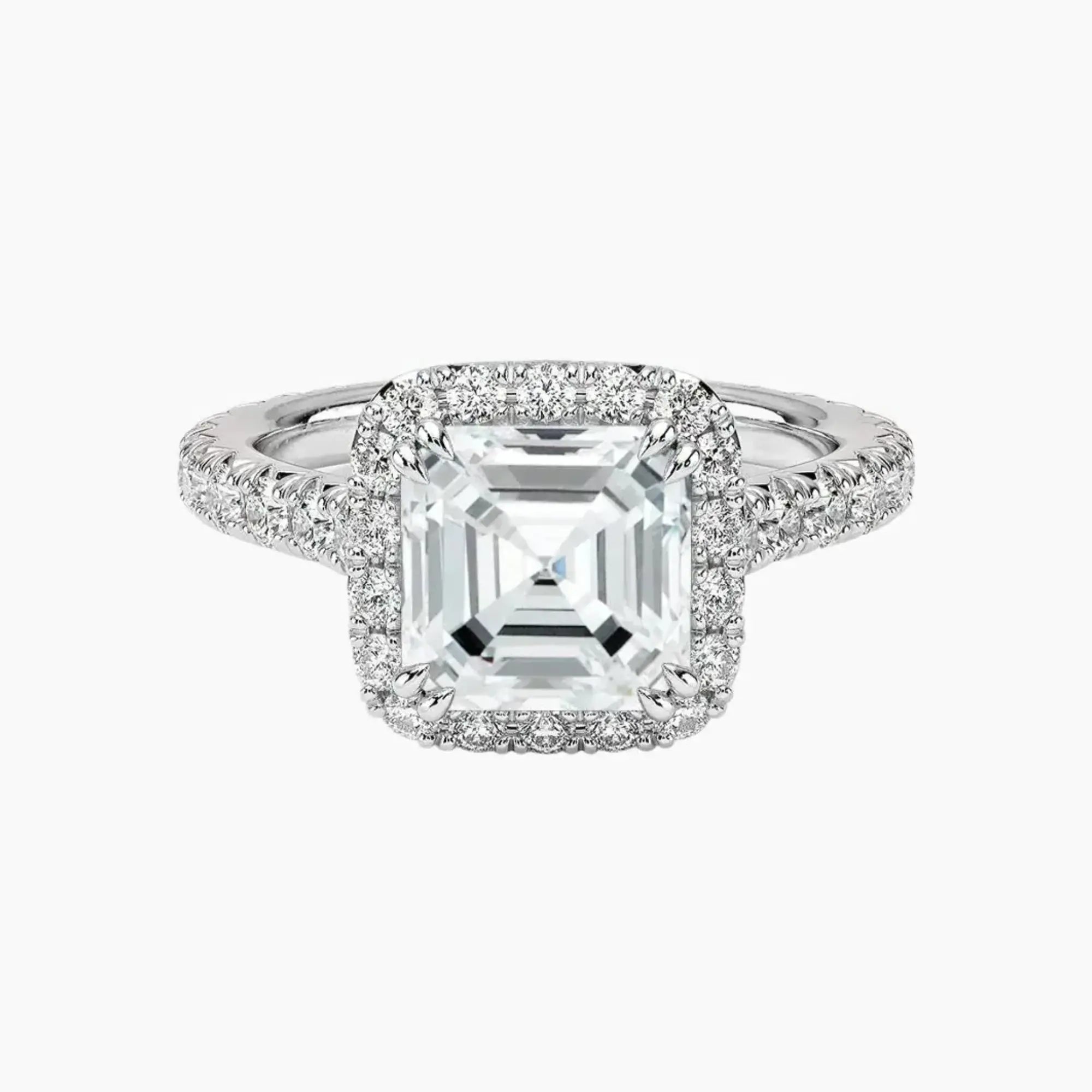 OBSER512 - Ophelia Halo Asscher engagement ring setting view 1