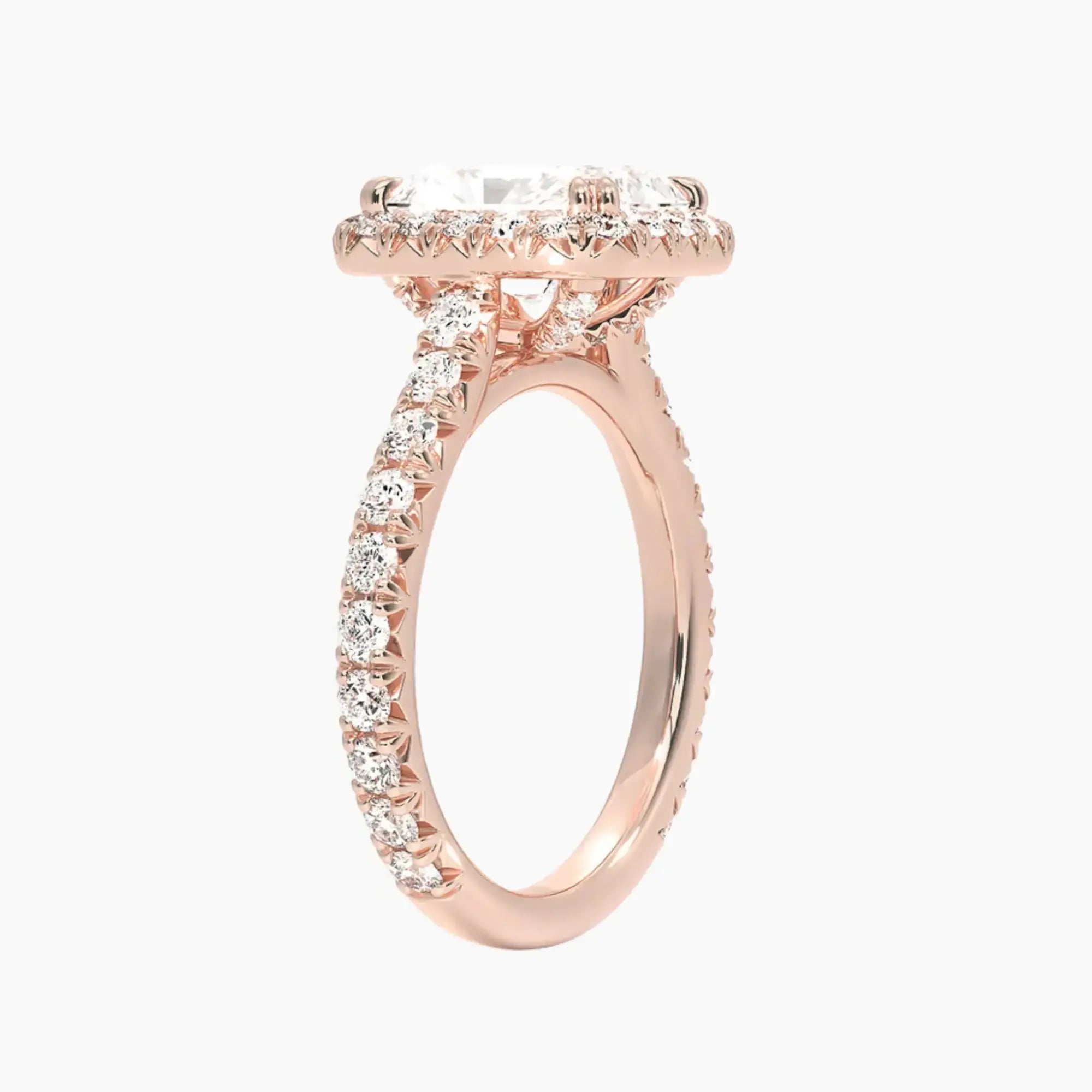 OBSER174 - Ophelia Halo Radiant engagement ring setting view 5