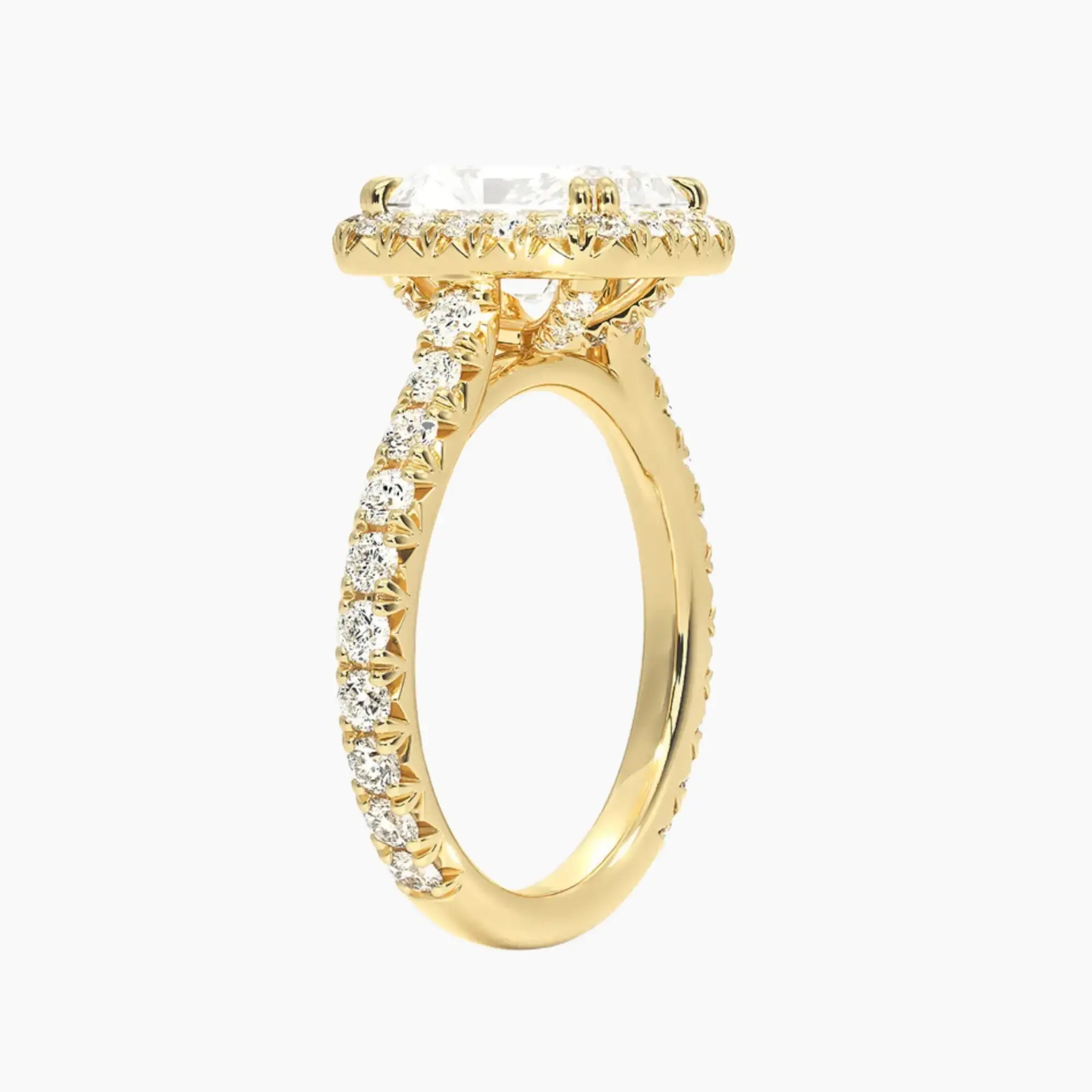 OBSER174 - Ophelia Halo Radiant engagement ring setting view 8