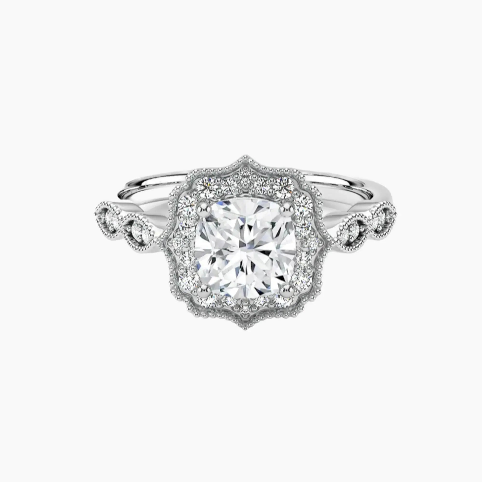 OBSER478 - Talitha Halo Cushion engagement ring setting view 1
