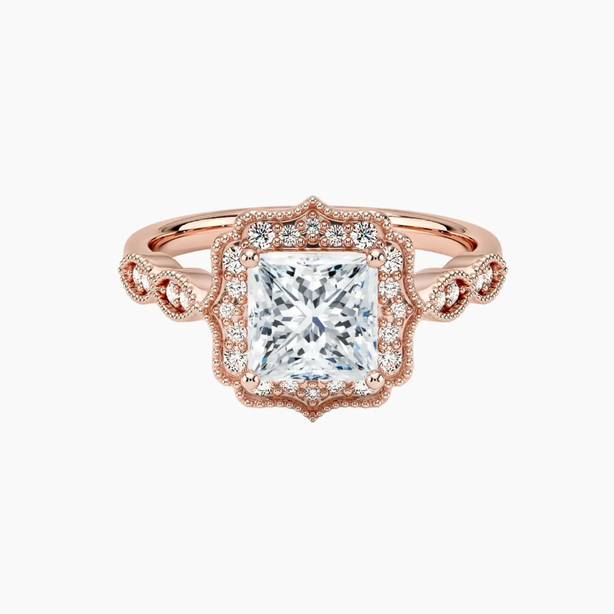 OBSER477 - Talitha Halo Princess engagement ring setting view 4
