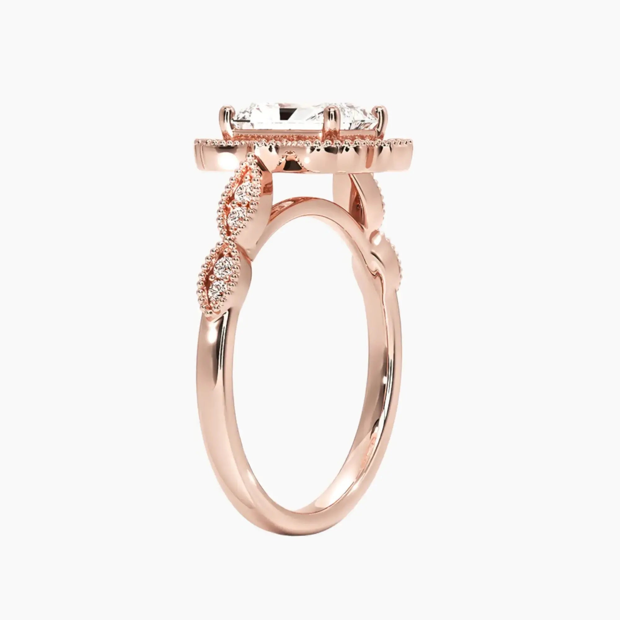 OBSER474 - Talitha Halo Radiant engagement ring setting view 5