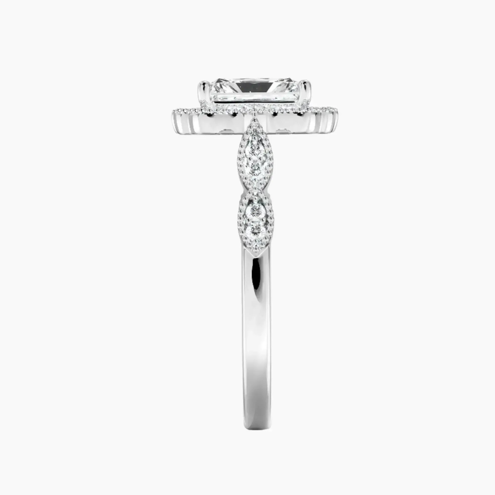 OBSER474 - Talitha Halo Radiant engagement ring setting view 3
