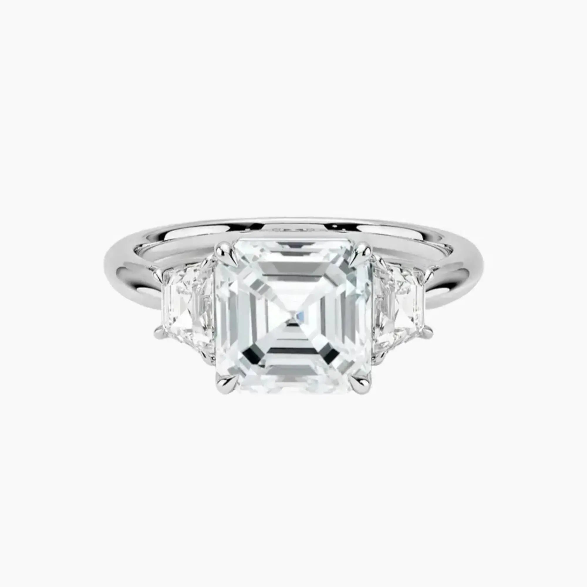 OBSER574 - Oriana Three Stone Asscher engagement ring setting view 1