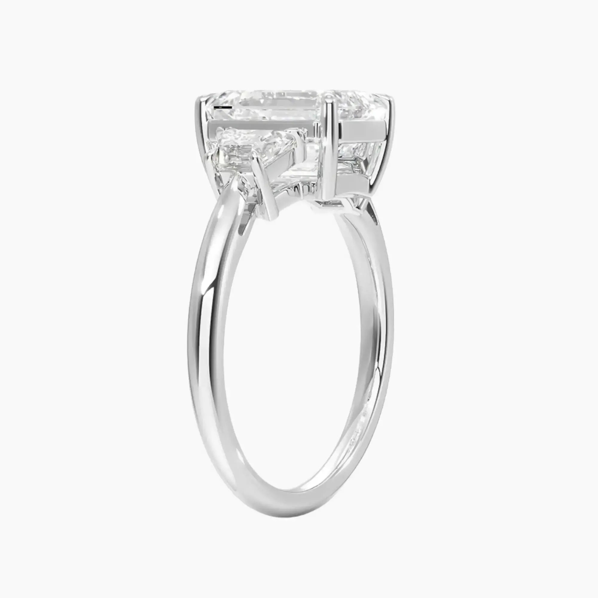 OBSER575 - Oriana Three Stone Emerald engagement ring setting view 2