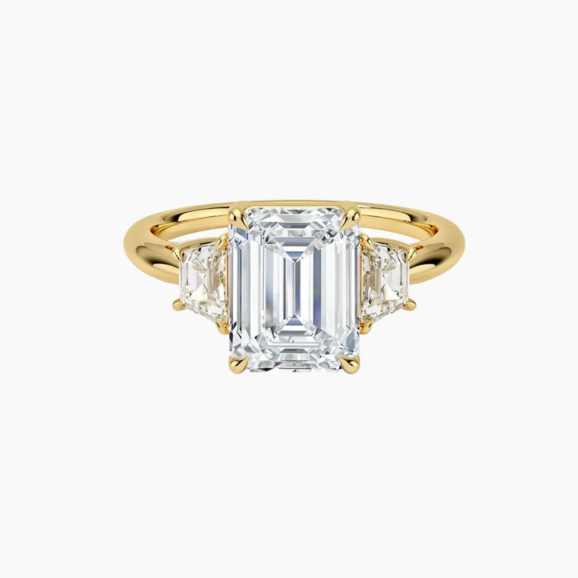OBSER575 - Oriana Three Stone Emerald engagement ring setting view 7