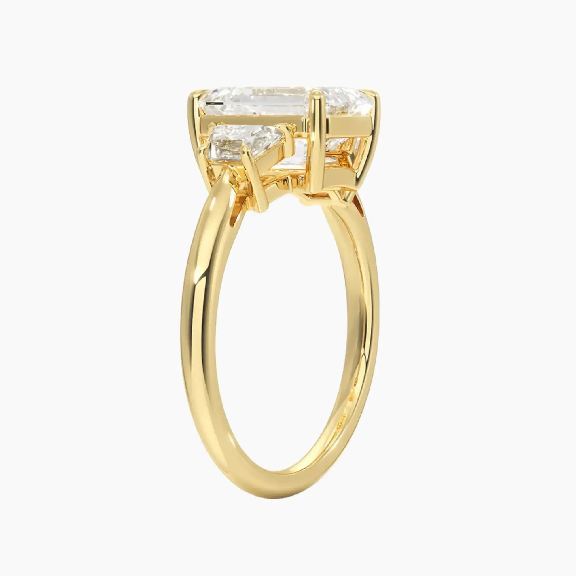 OBSER575 - Oriana Three Stone Emerald engagement ring setting view 8