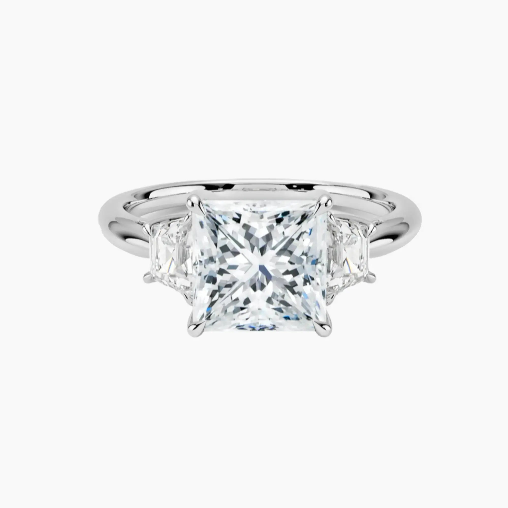 OBSER576 - Oriana Three Stone Princess engagement ring setting view 1