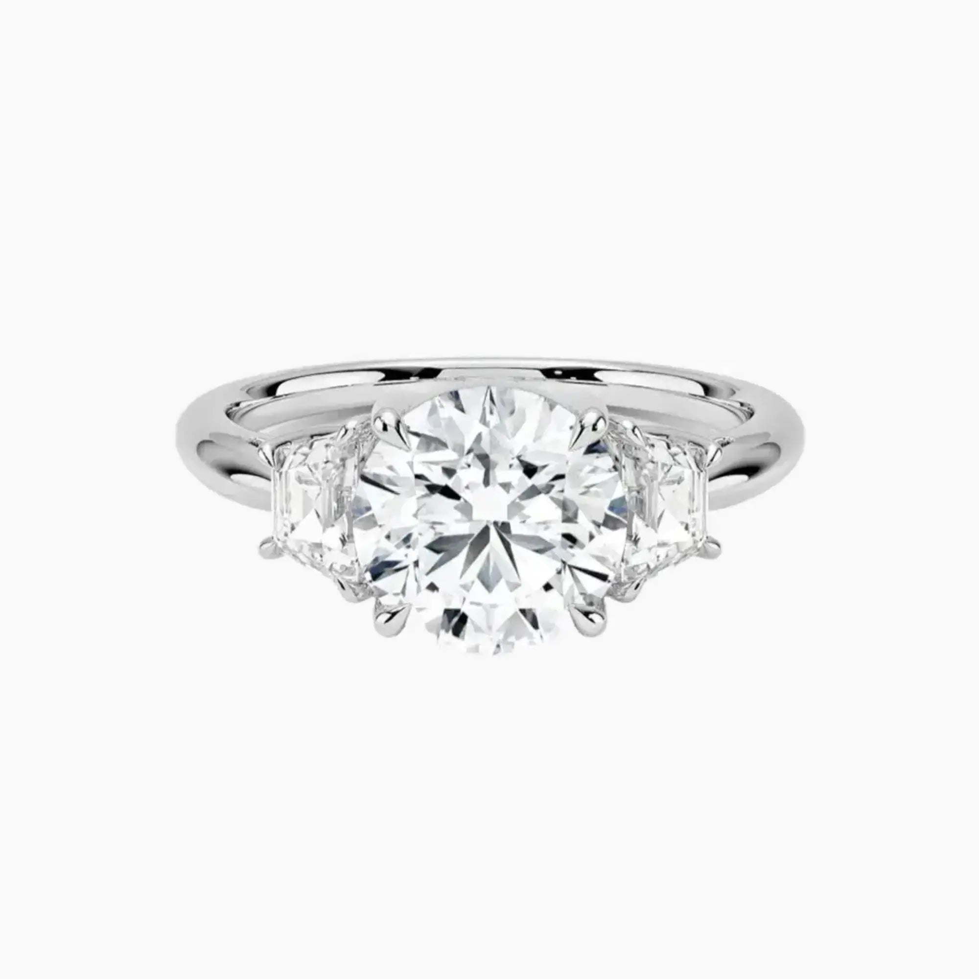 OBSER579 - Oriana Three Stone Round engagement ring setting view 1