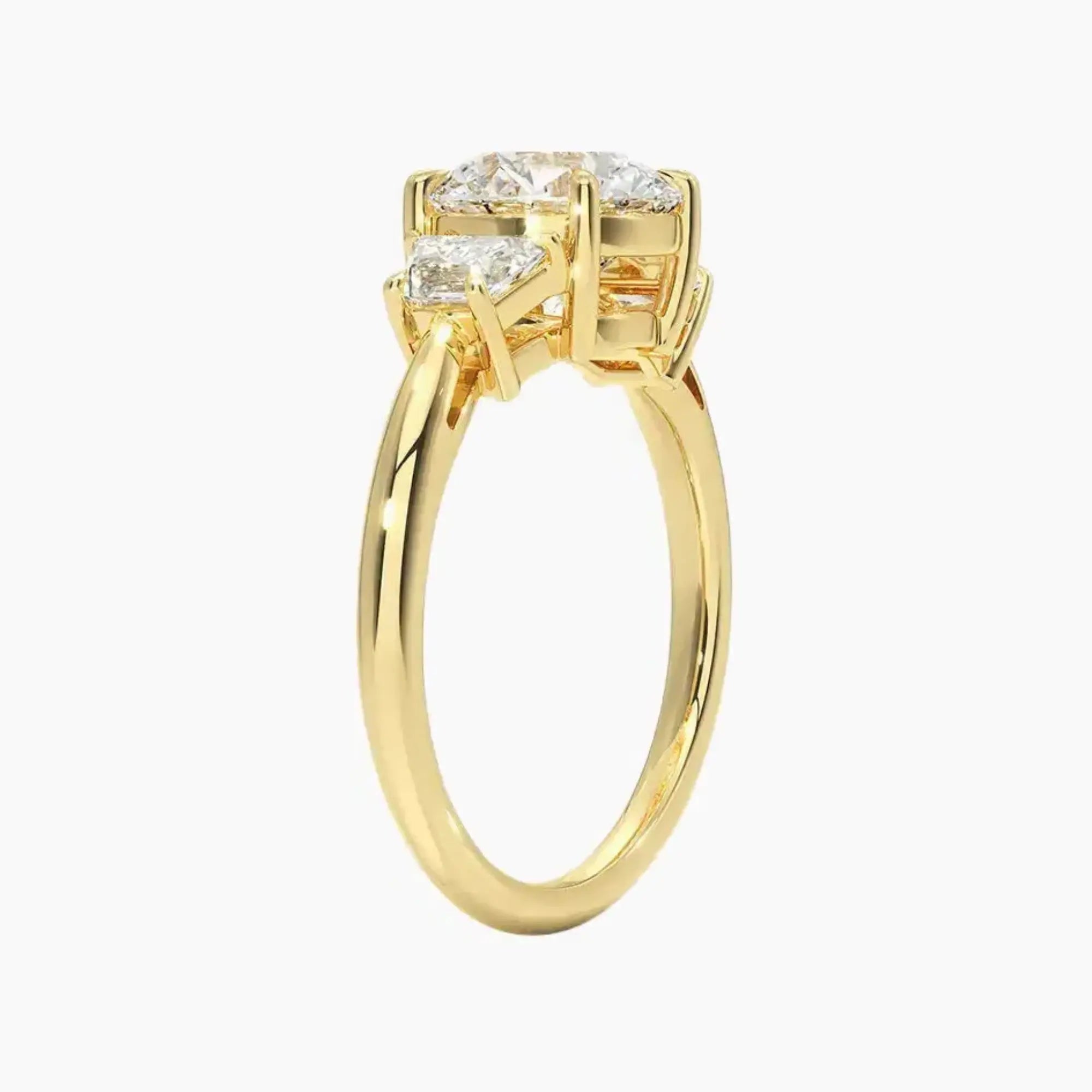 OBSER579 - Oriana Three Stone Round engagement ring setting view 8