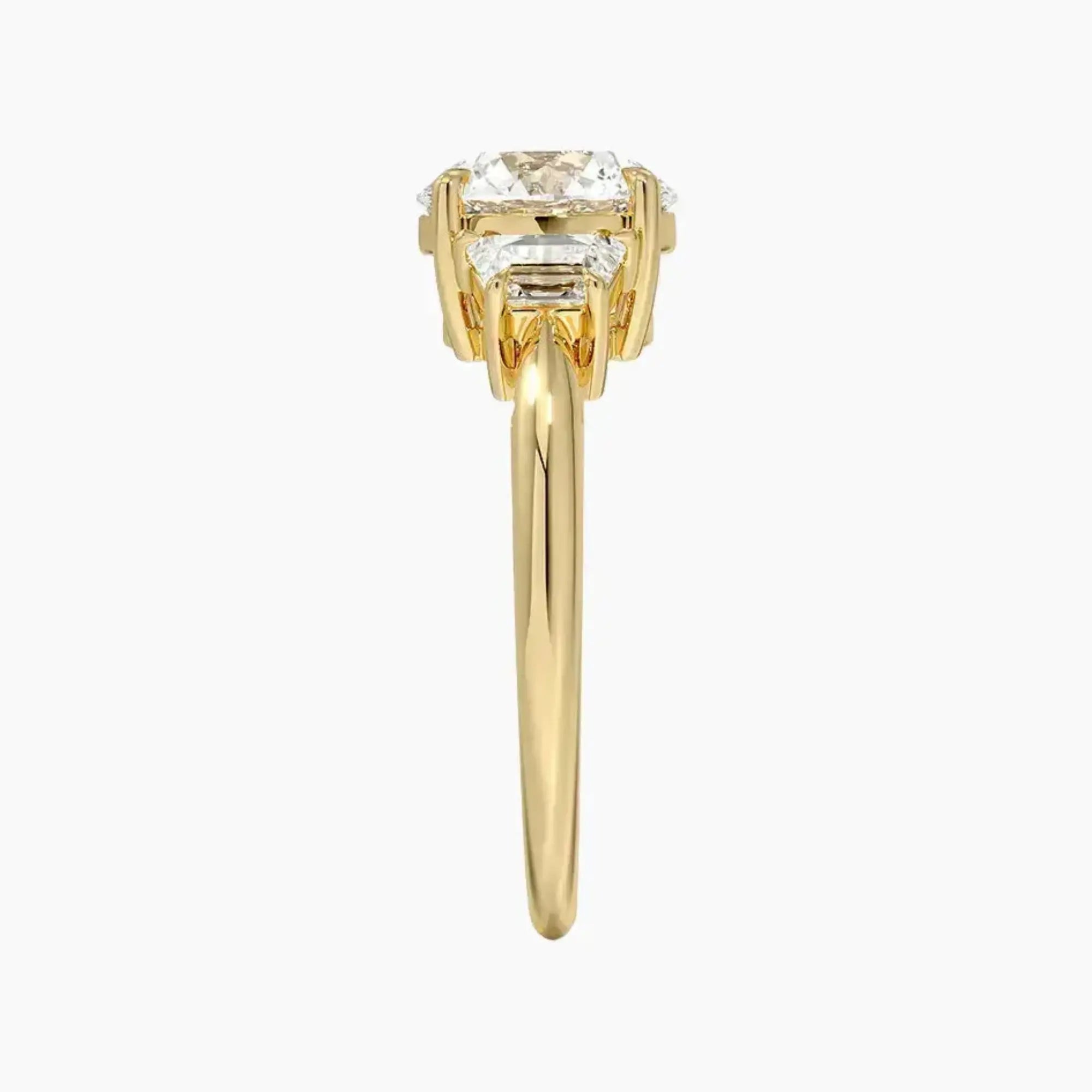 OBSER579 - Oriana Three Stone Round engagement ring setting view 9