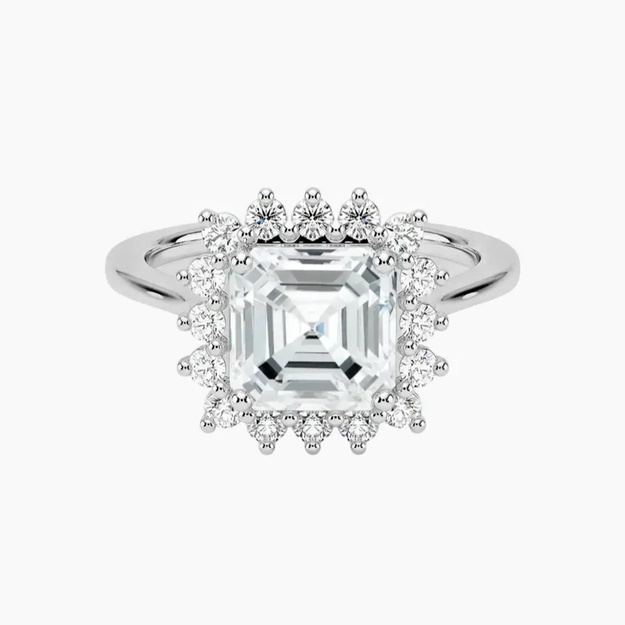 OBSER459 - Soraya Halo Asscher engagement ring setting view 1