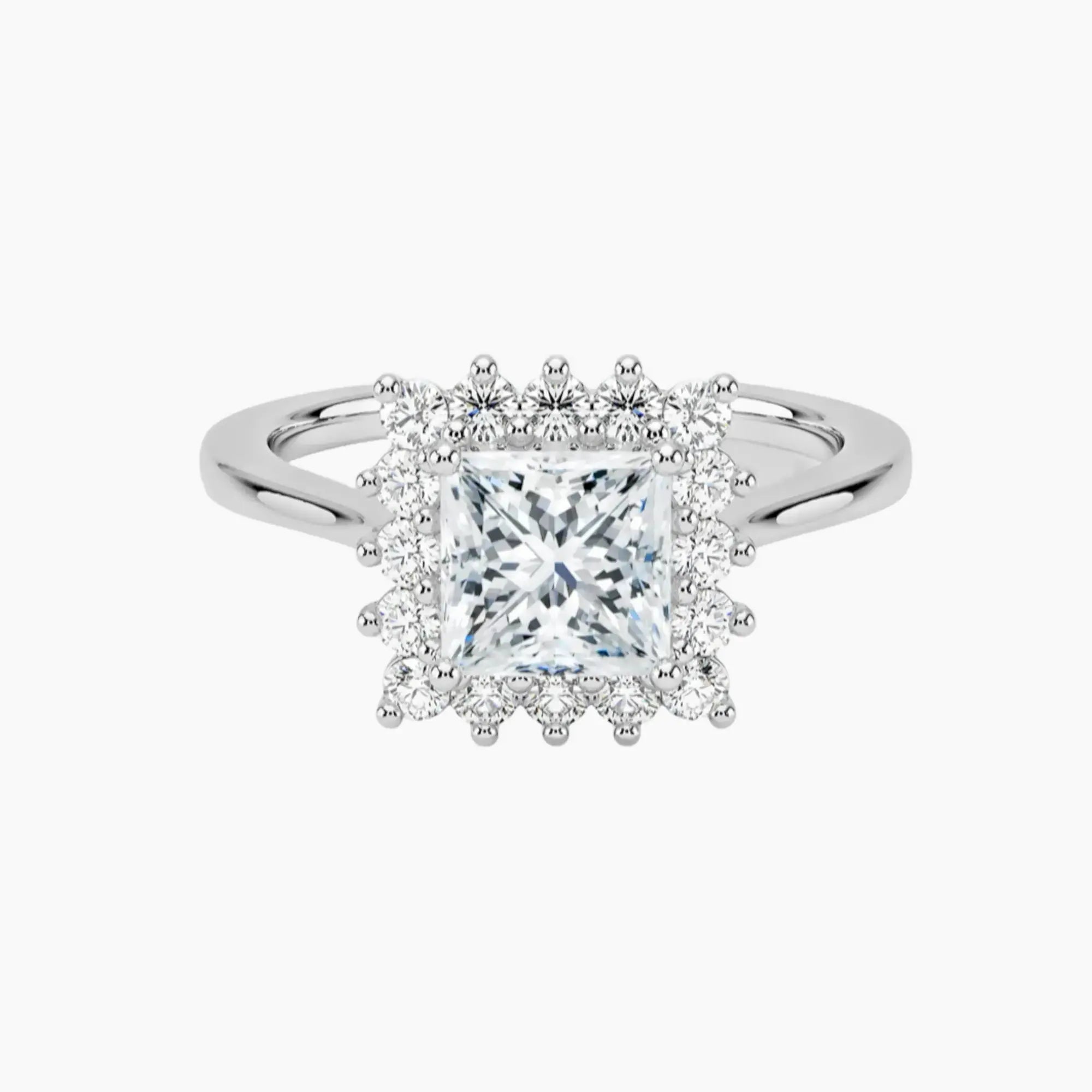 OBSER461 - Soraya Halo Princess engagement ring setting view 1