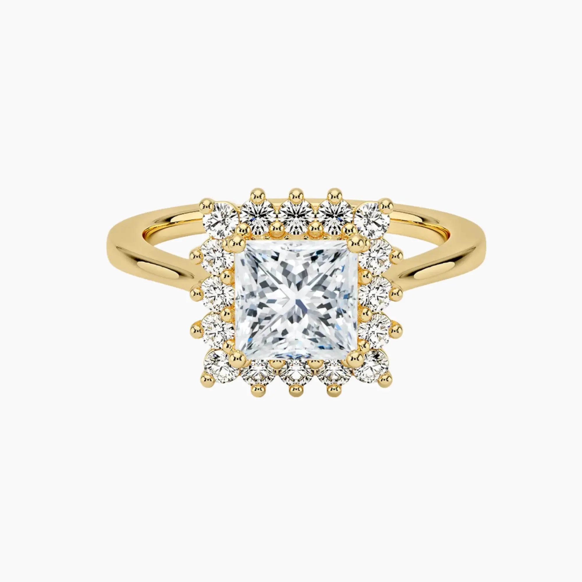 OBSER461 - Soraya Halo Princess engagement ring setting view 7