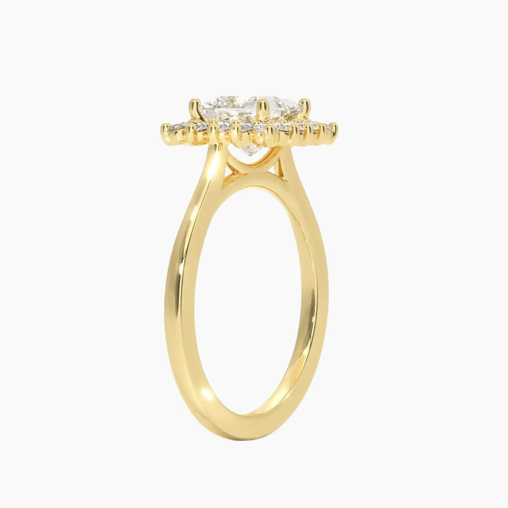 OBSER461 - Soraya Halo Princess engagement ring setting view 8