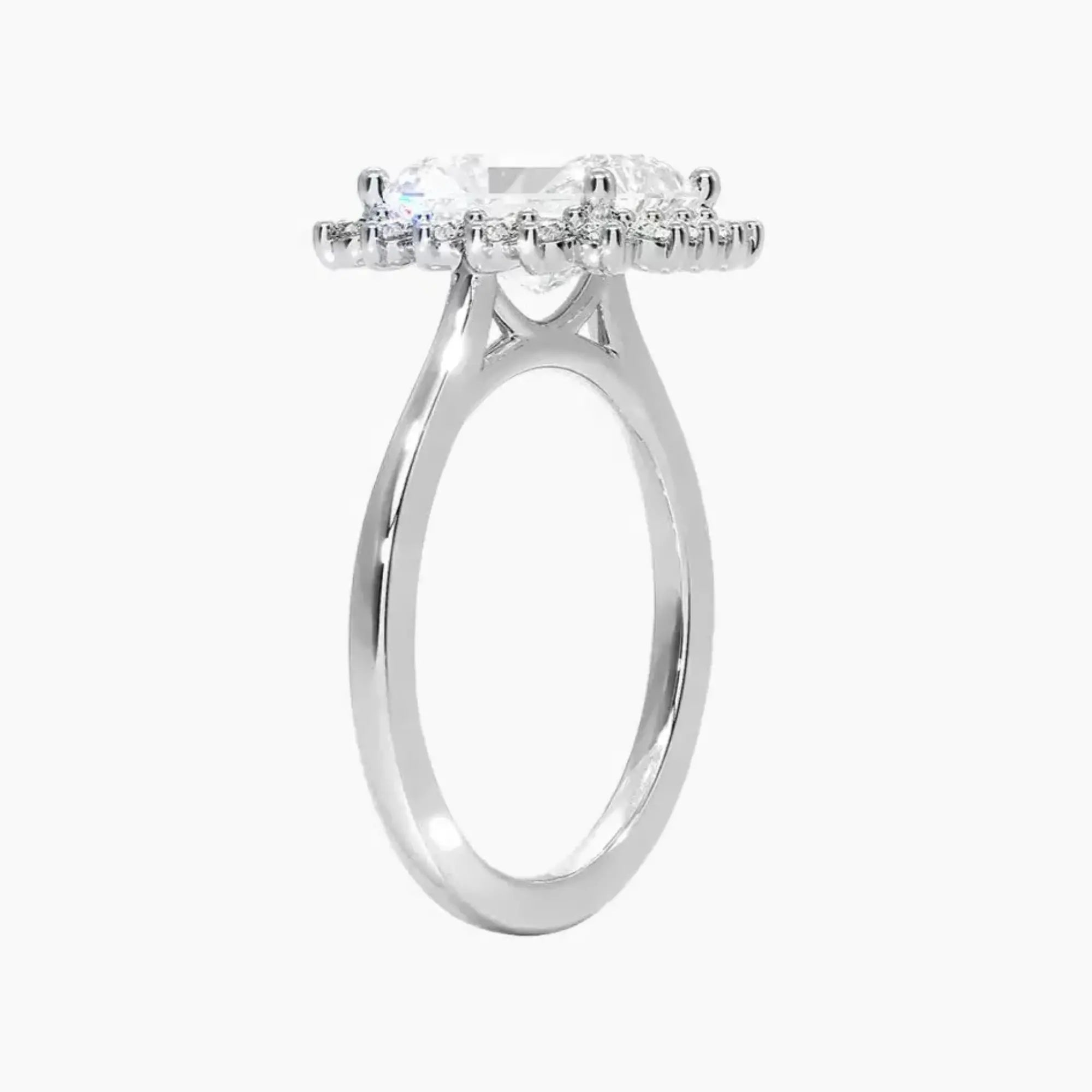 OBSER458 - Soraya Halo Radiant engagement ring setting view 2