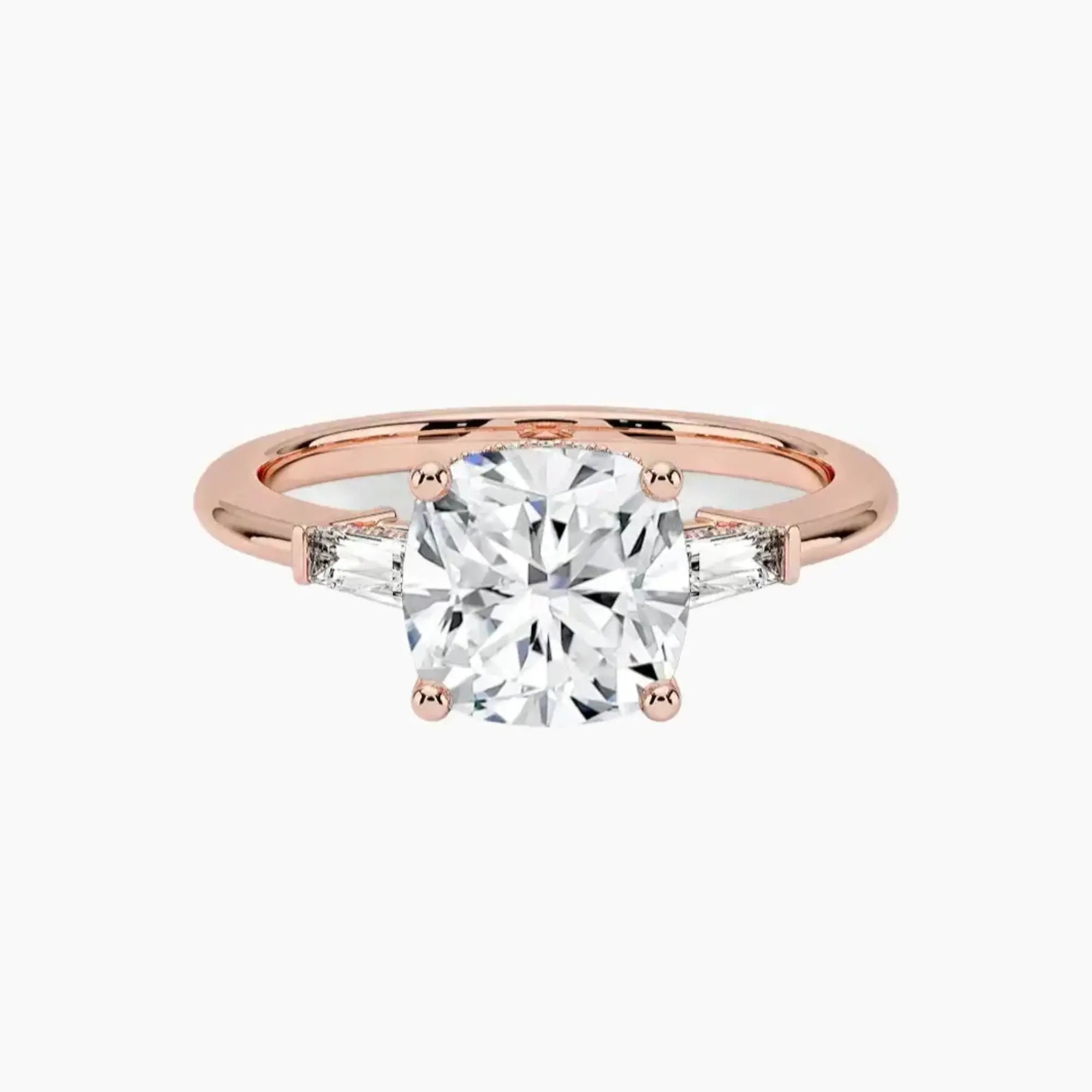 OBSER664 - Nyx Hidden Halo Three Stone Cushion engagement ring setting view 4