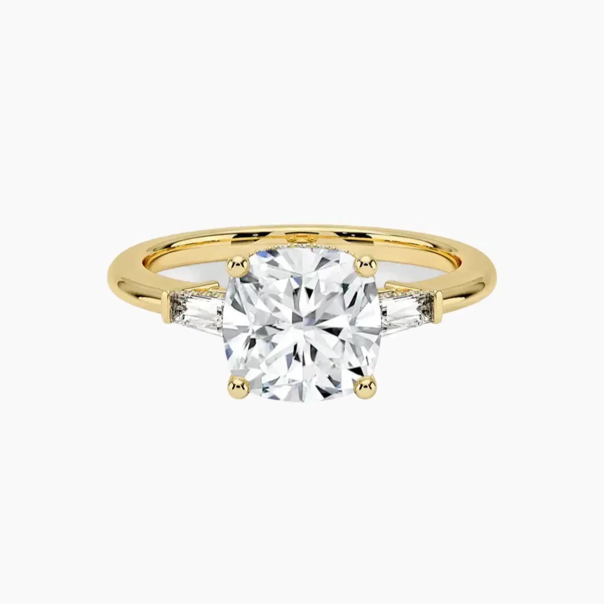 OBSER664 - Nyx Hidden Halo Three Stone Cushion engagement ring setting view 7