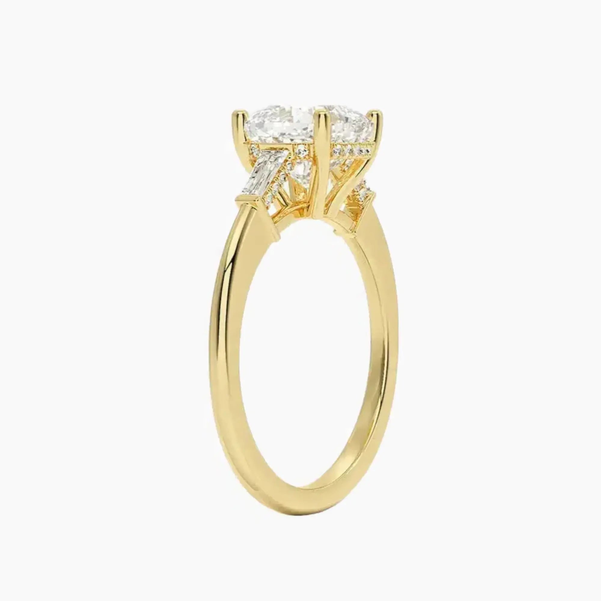 OBSER664 - Nyx Hidden Halo Three Stone Cushion engagement ring setting view 8