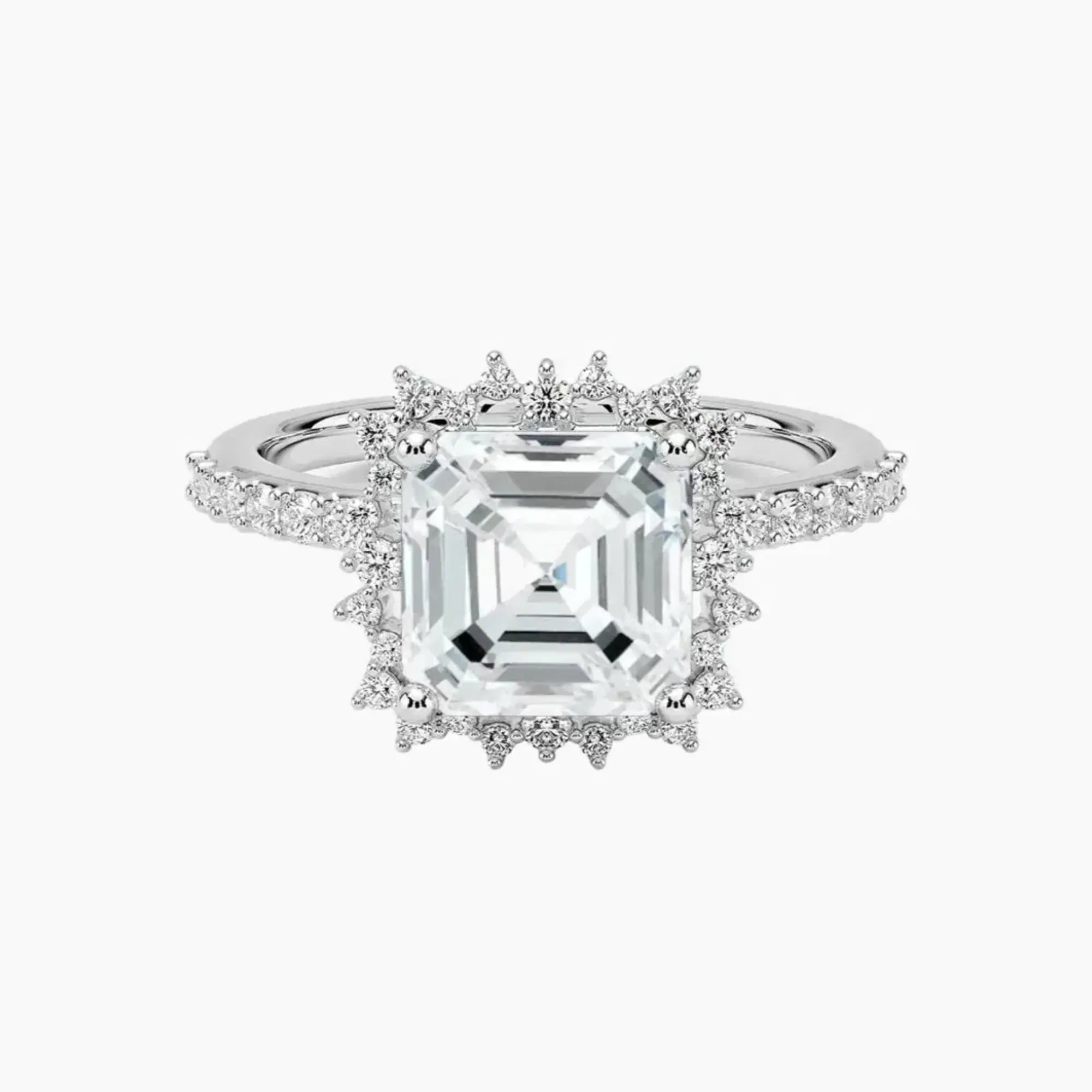 OBSER405 - Coraline Halo Asscher engagement ring setting view 1