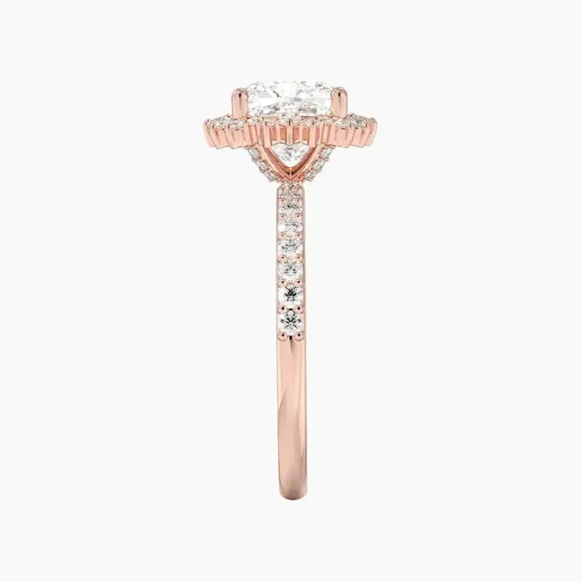 OBSER408 - Coraline Halo Cushion engagement ring setting view 6