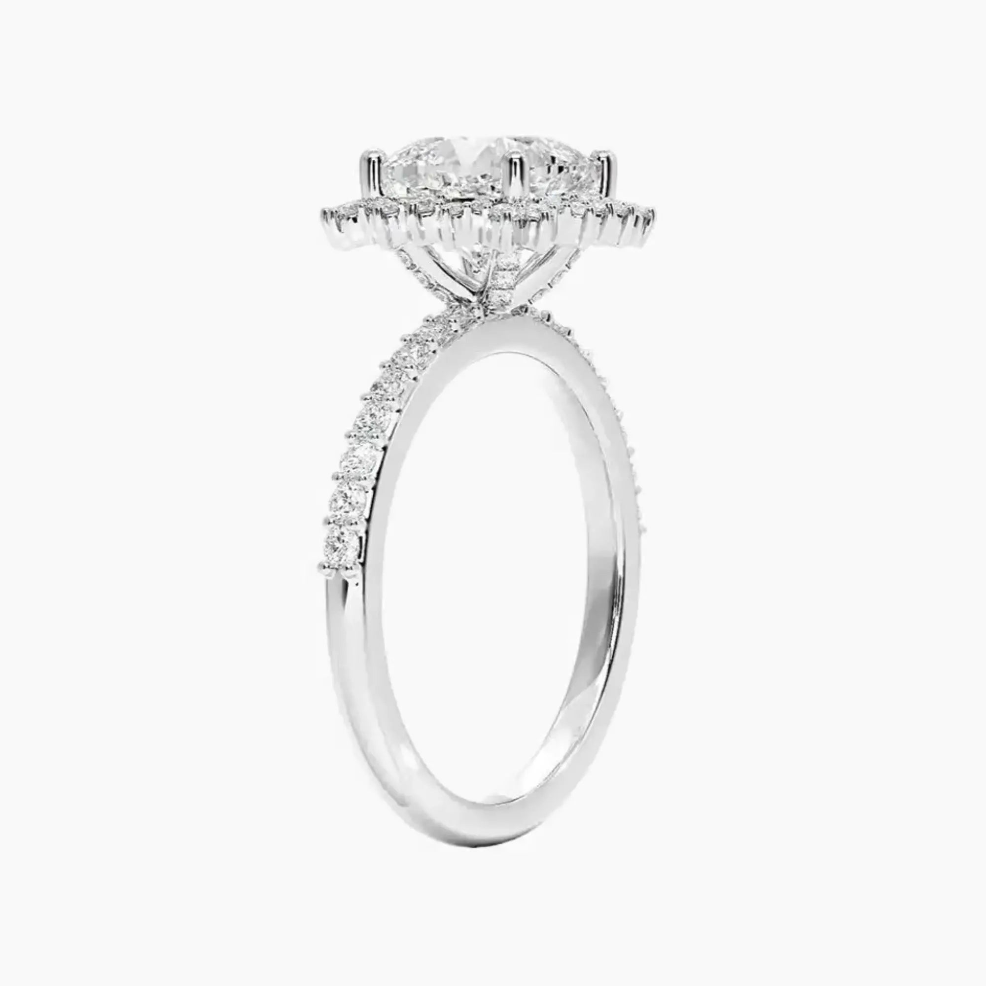 OBSER408 - Coraline Halo Cushion engagement ring setting view 2