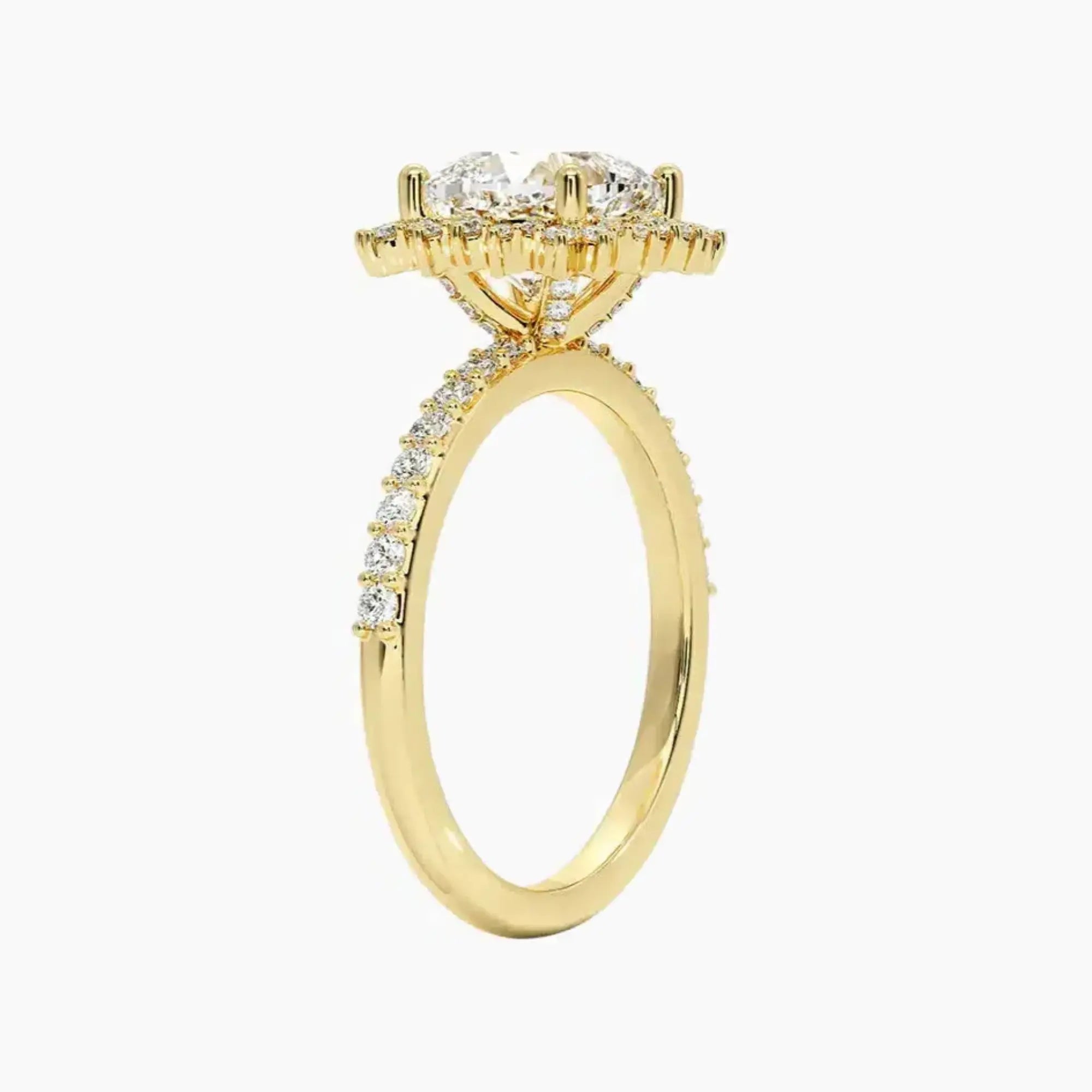 OBSER408 - Coraline Halo Cushion engagement ring setting view 8