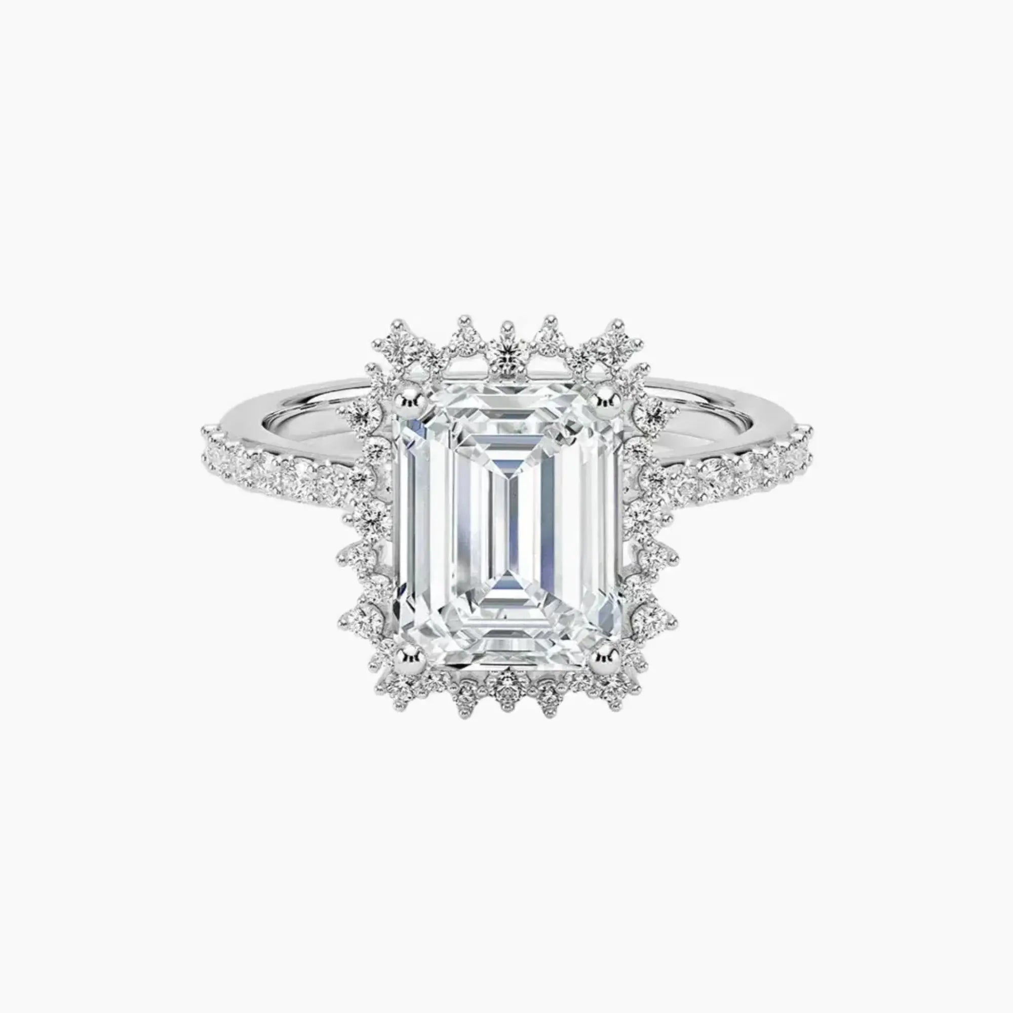 OBSER162 - Coraline Halo Emerald engagement ring setting view 1
