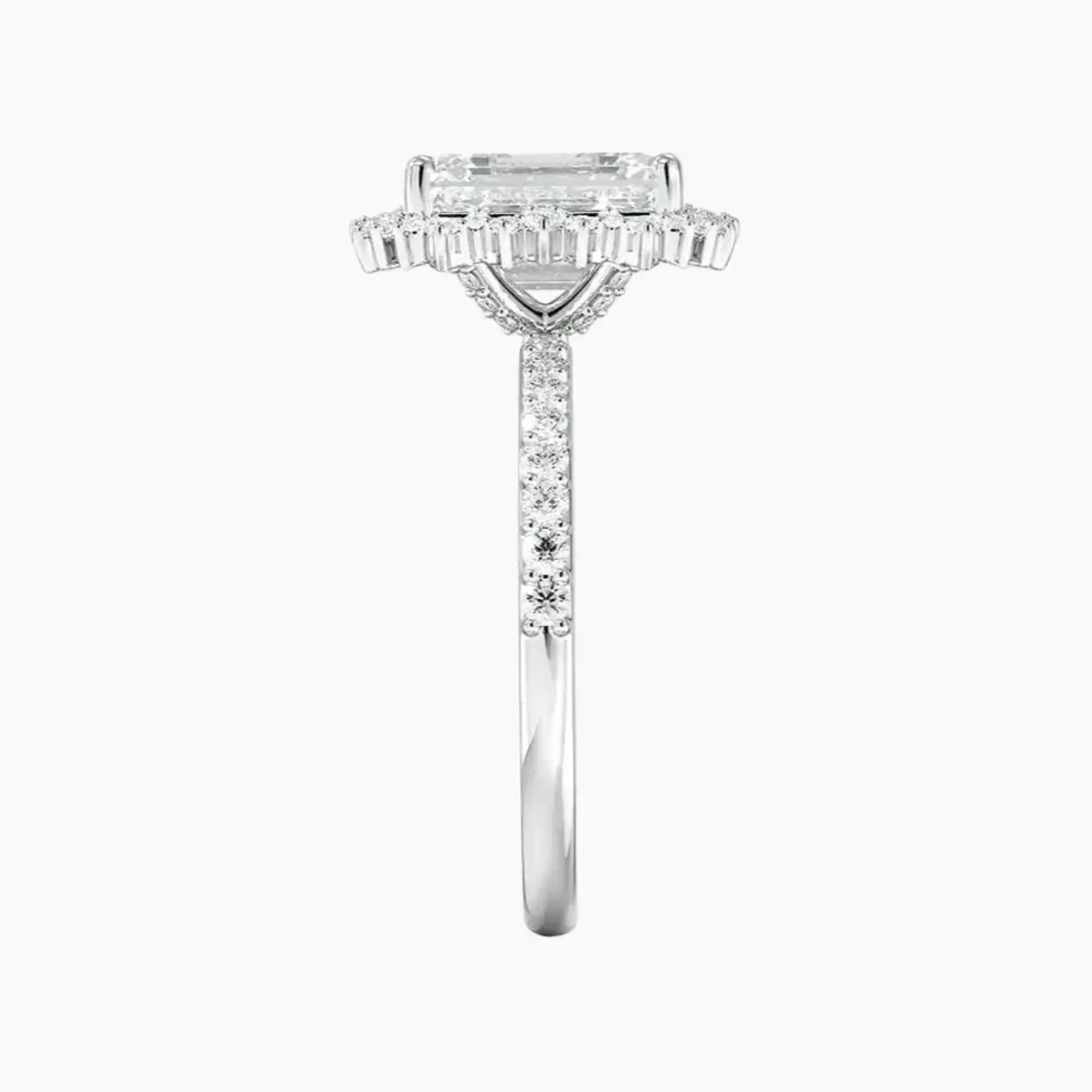 OBSER162 - Coraline Halo Emerald engagement ring setting view 3