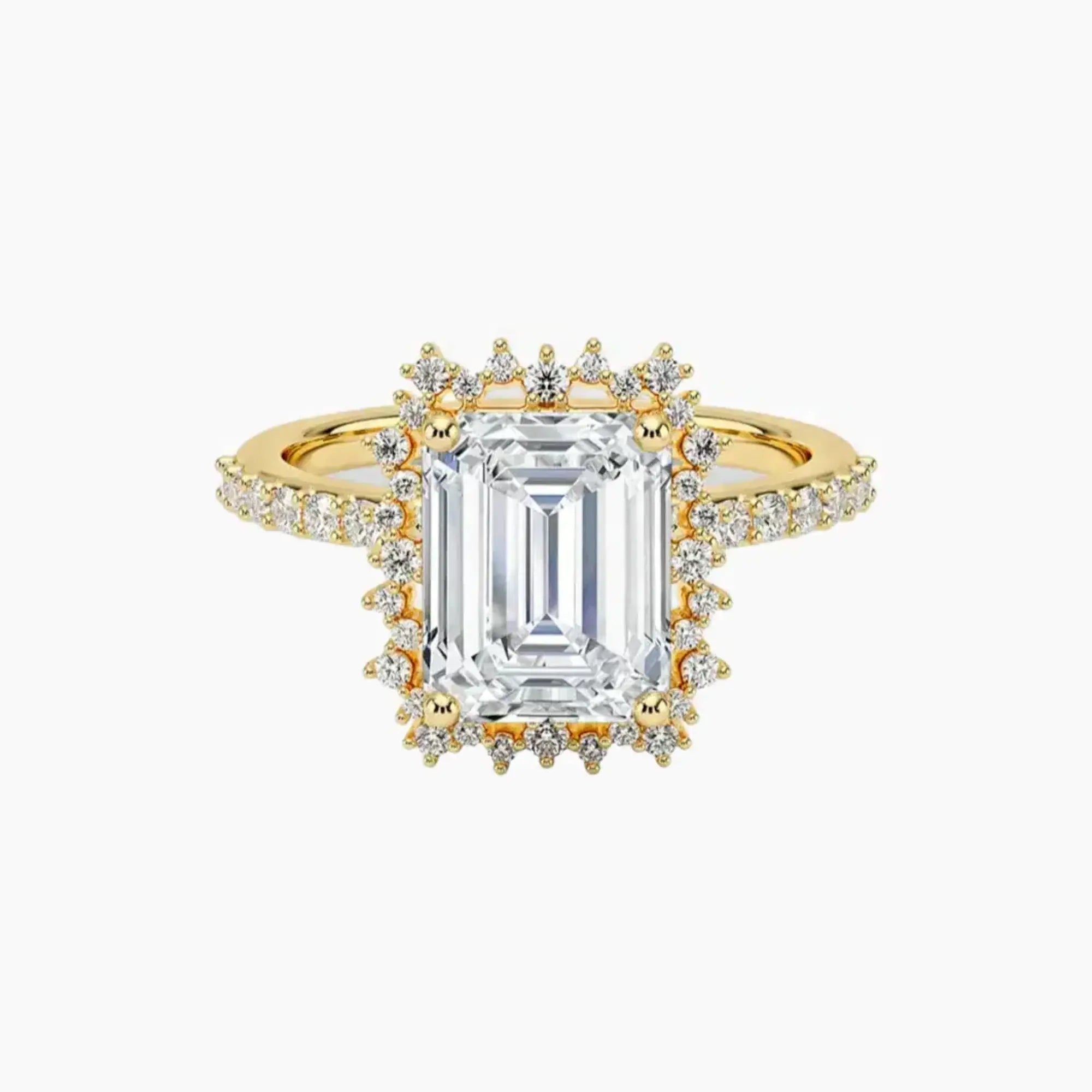OBSER162 - Coraline Halo Emerald engagement ring setting view 7