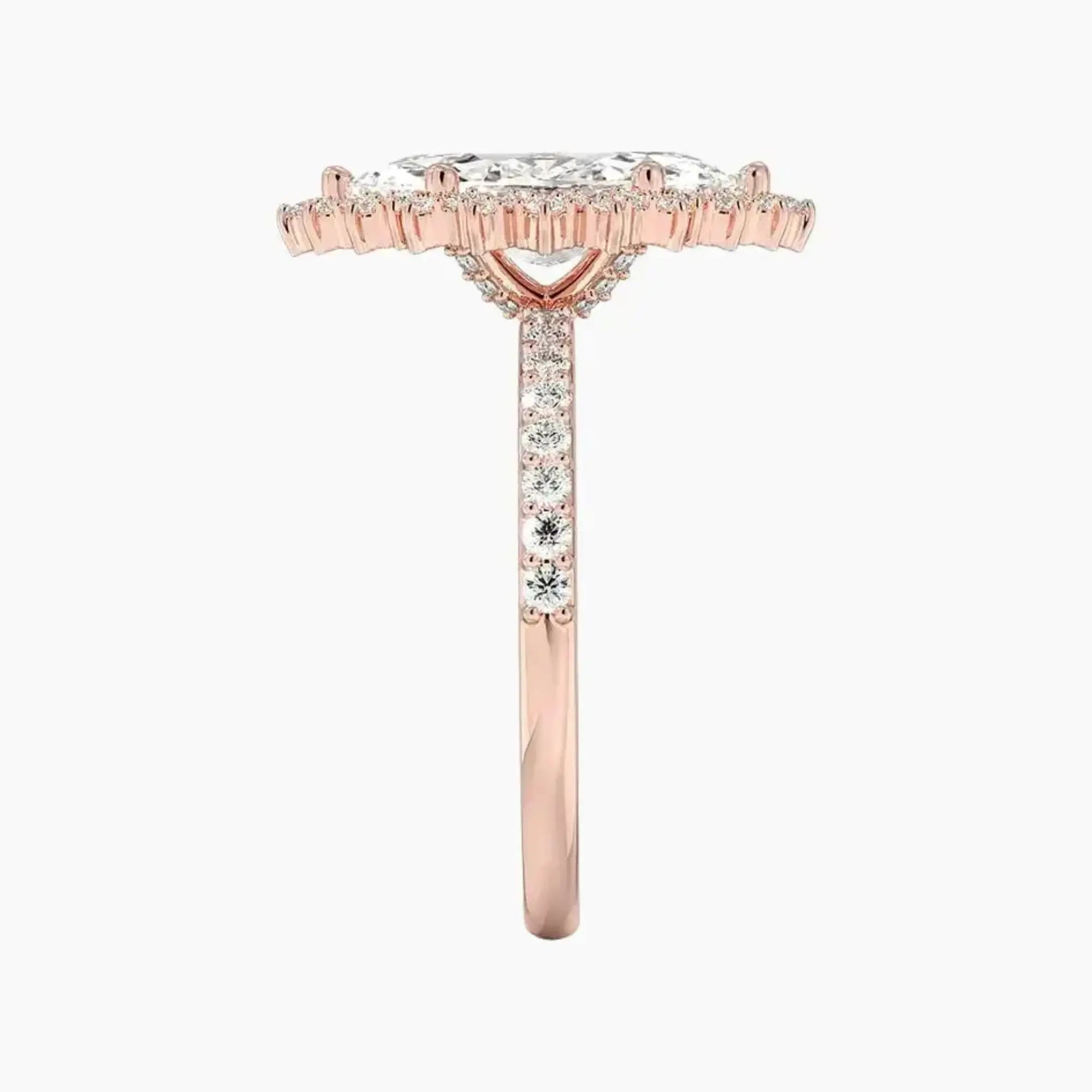 OBSER022 - Coraline Halo Marquise engagement ring setting view 6