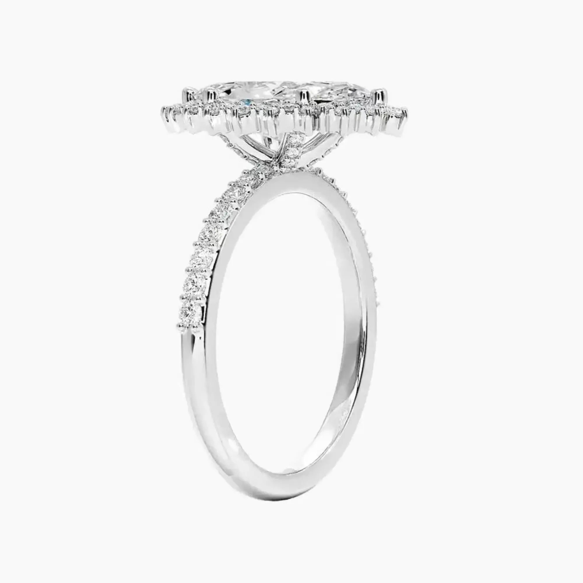 OBSER022 - Coraline Halo Marquise engagement ring setting view 2