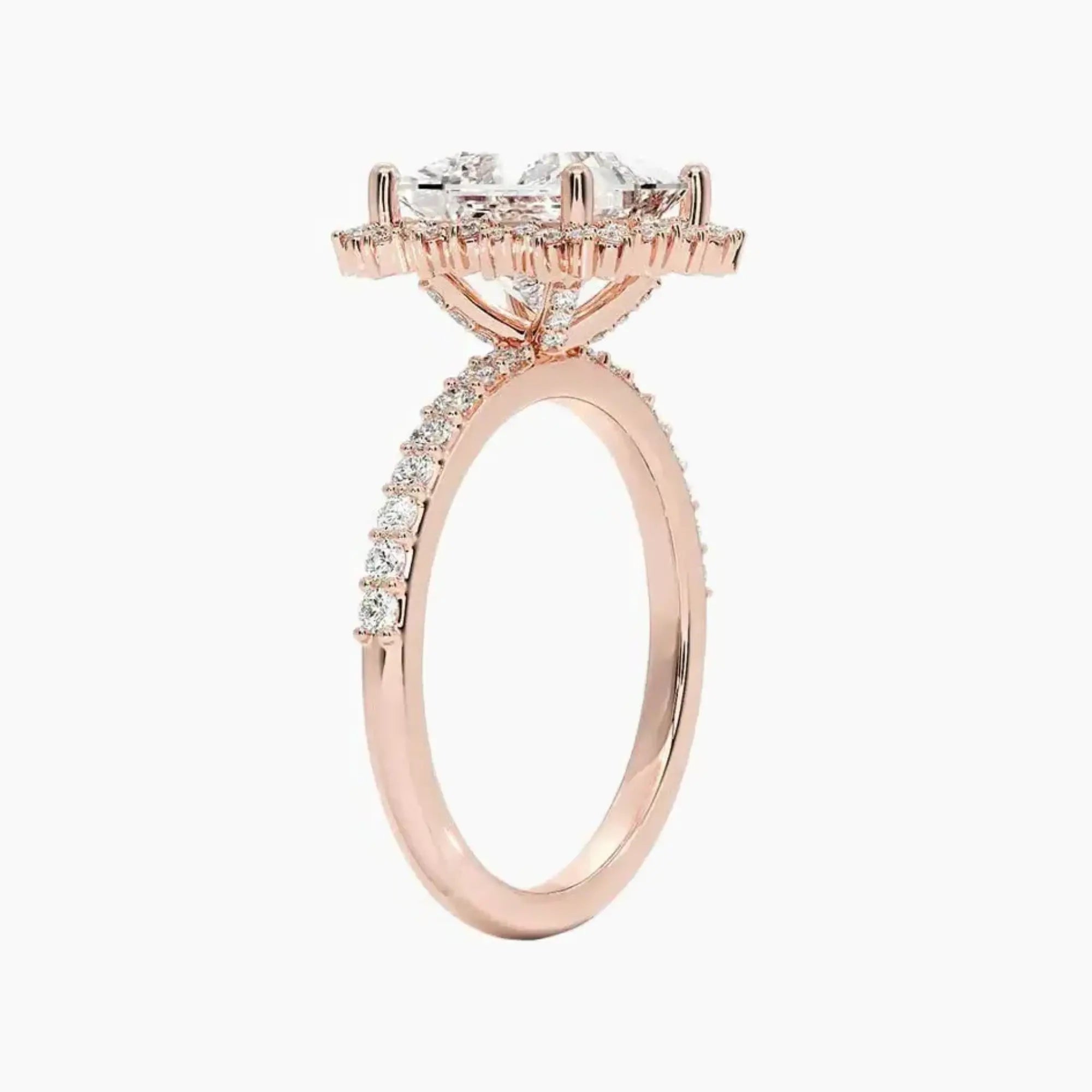 OBSER406 - Coraline Halo Princess engagement ring setting view 5