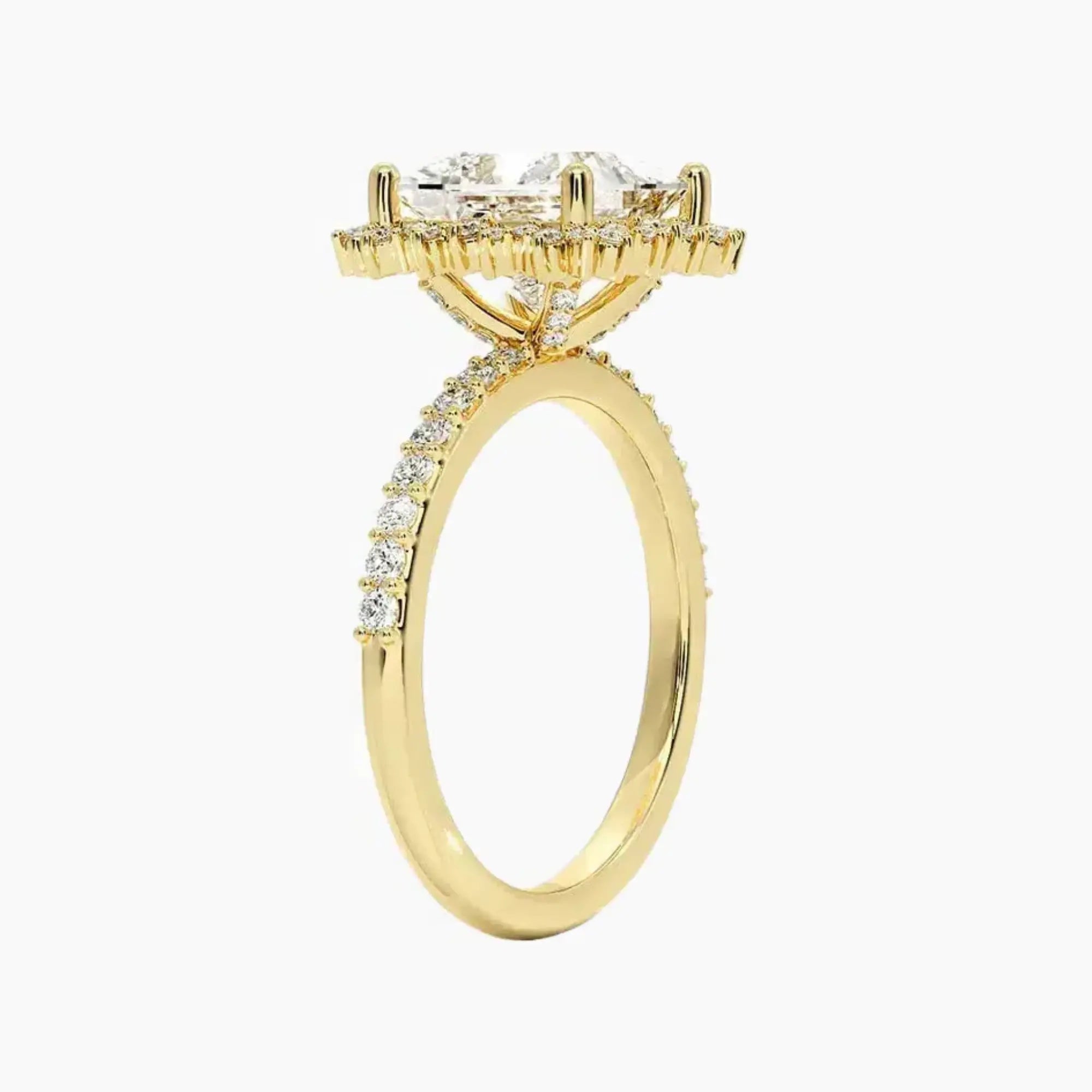 OBSER406 - Coraline Halo Princess engagement ring setting view 8