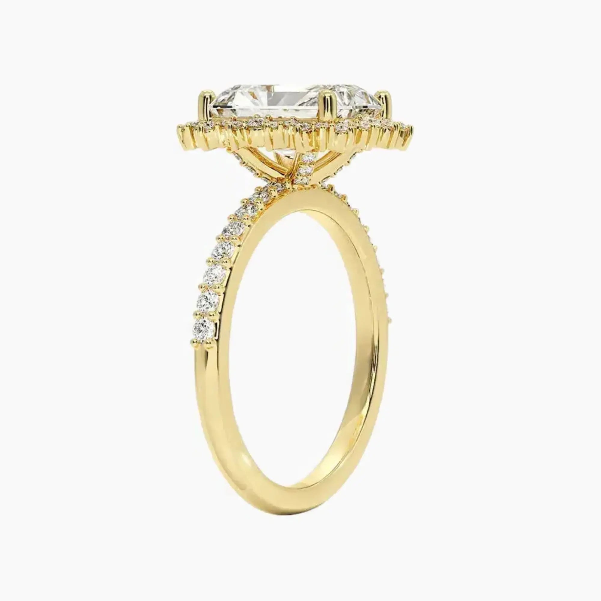 OBSER404 - Coraline Halo Radiant engagement ring setting view 8