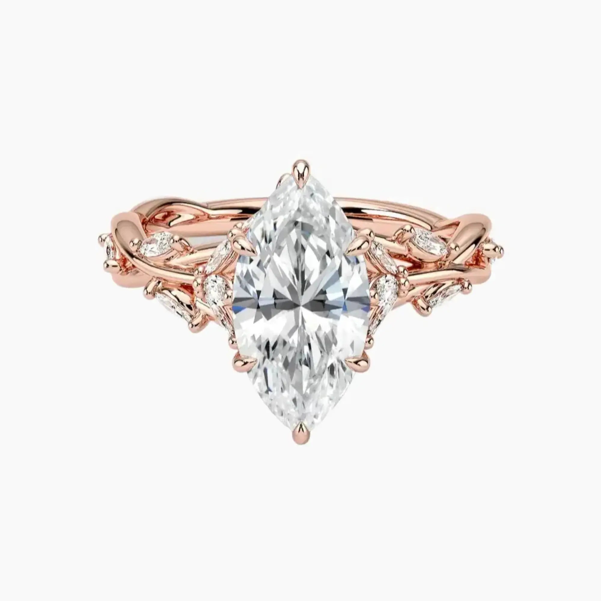 OBSER002 - Melia Marquise engagement ring setting view 4