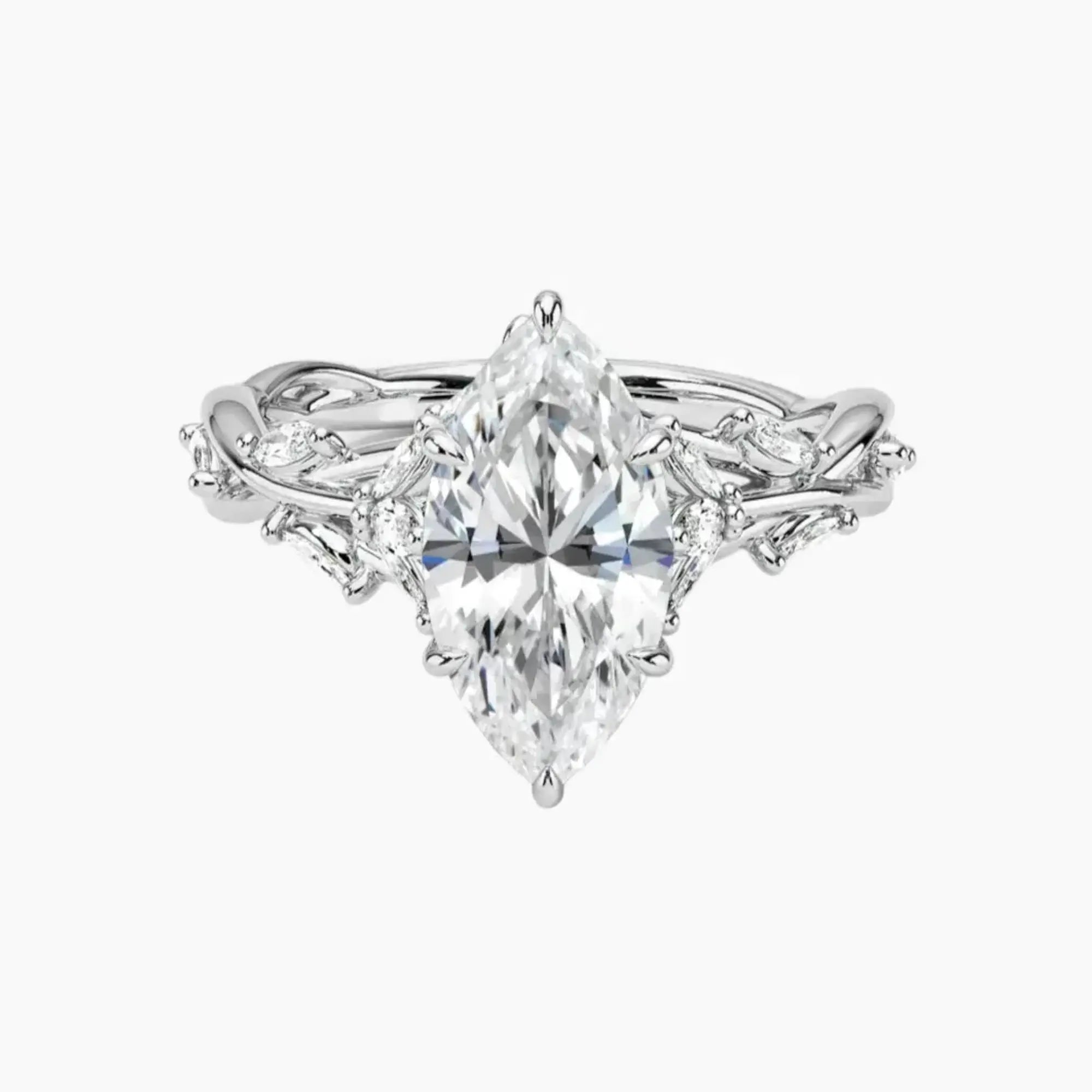 OBSER002 - Melia Marquise engagement ring setting view 1