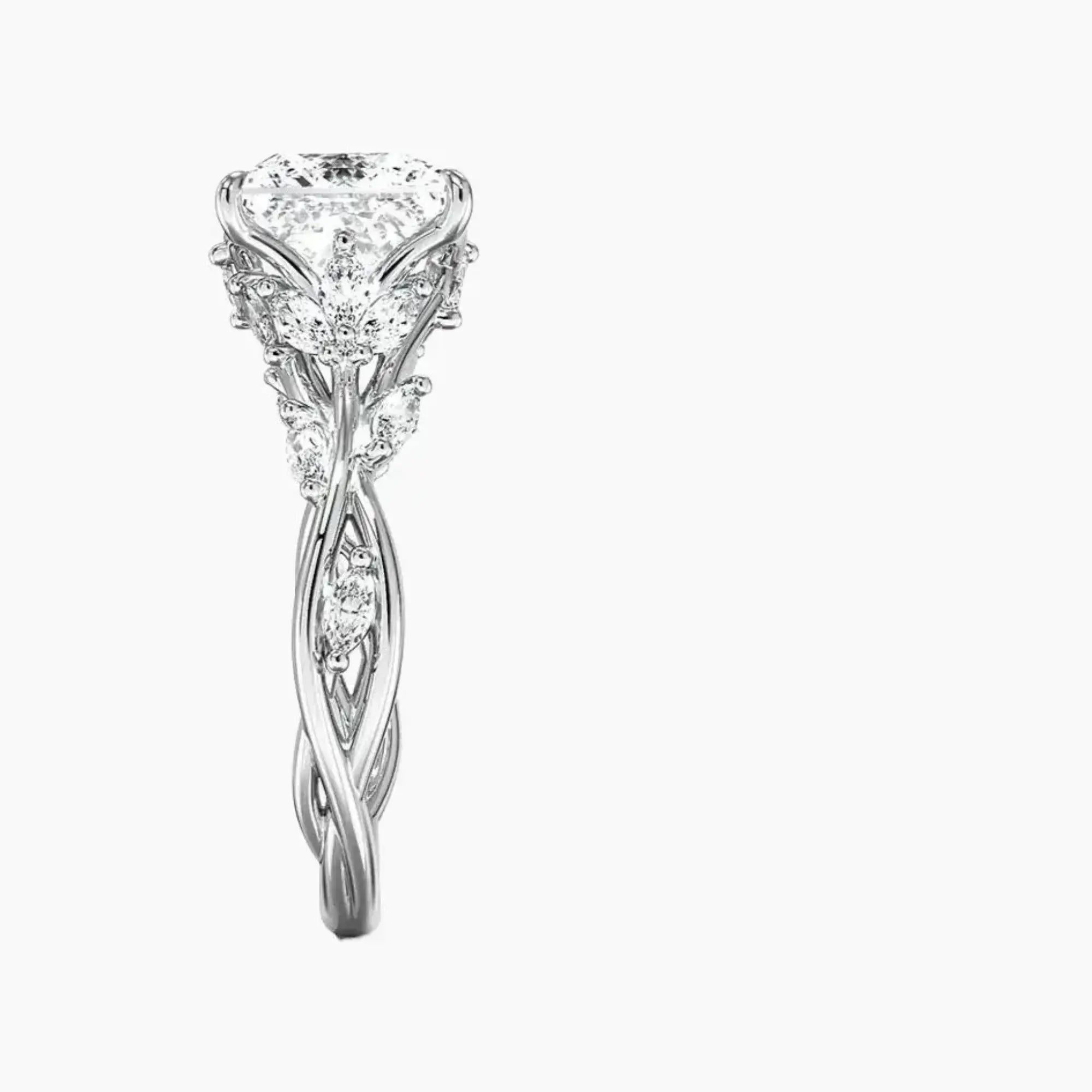OBSER263 - Melia Princess engagement ring setting view 3