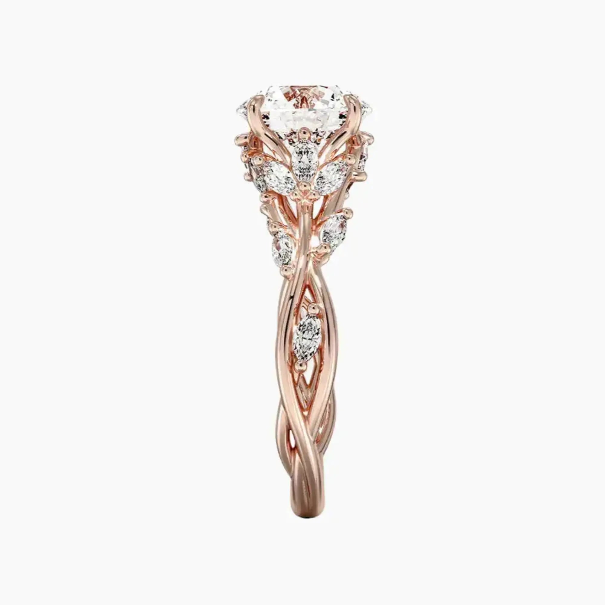 OBSER065 - Melia Round engagement ring setting view 6