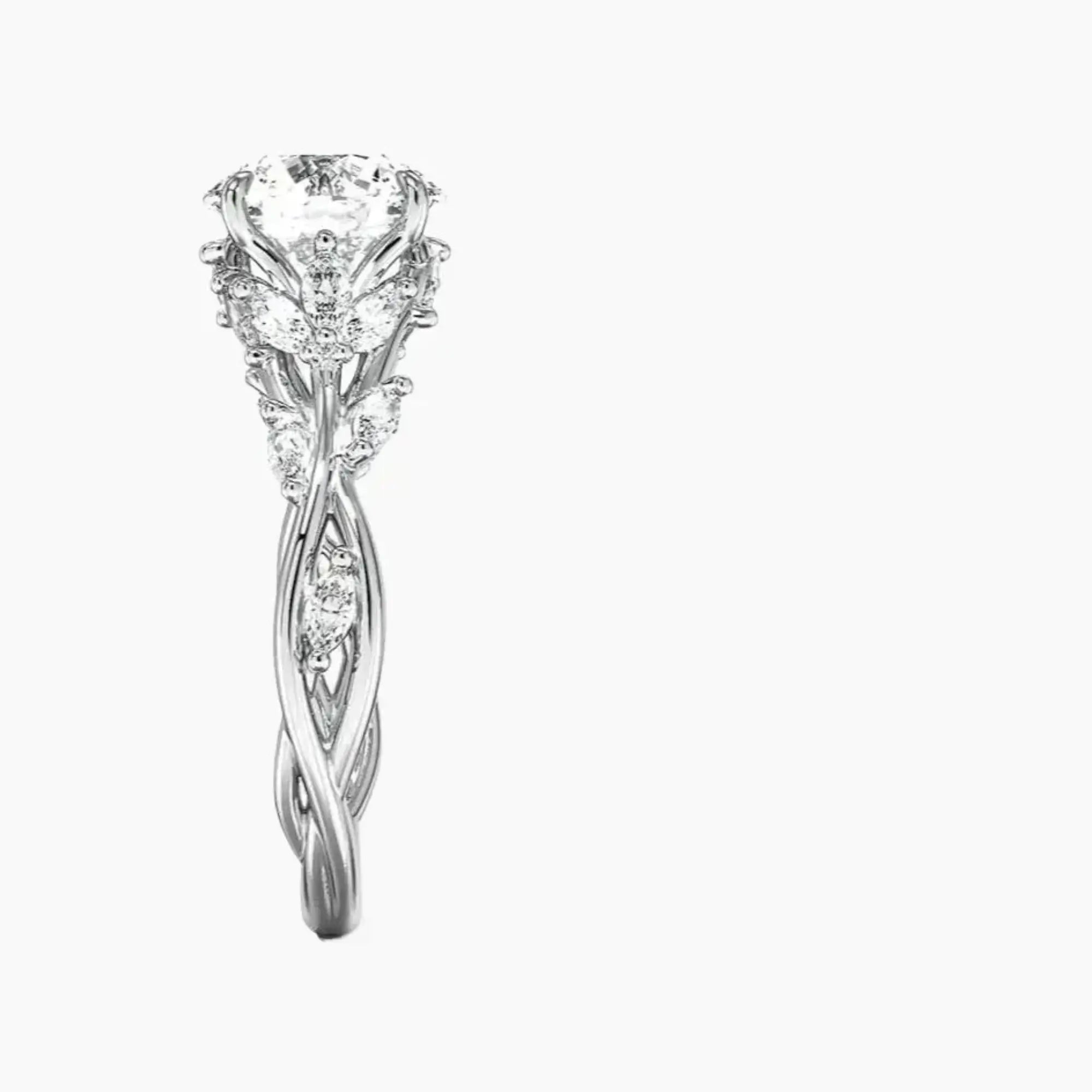 OBSER065 - Melia Round engagement ring setting view 3