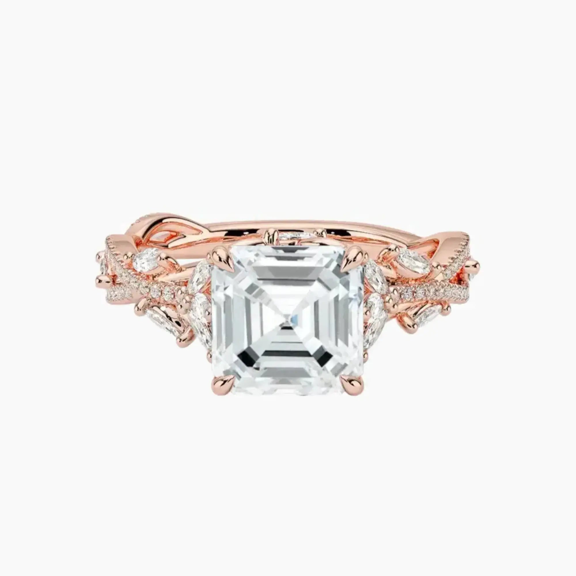 OBSER137 - Melia Adorned Asscher engagement ring setting view 4
