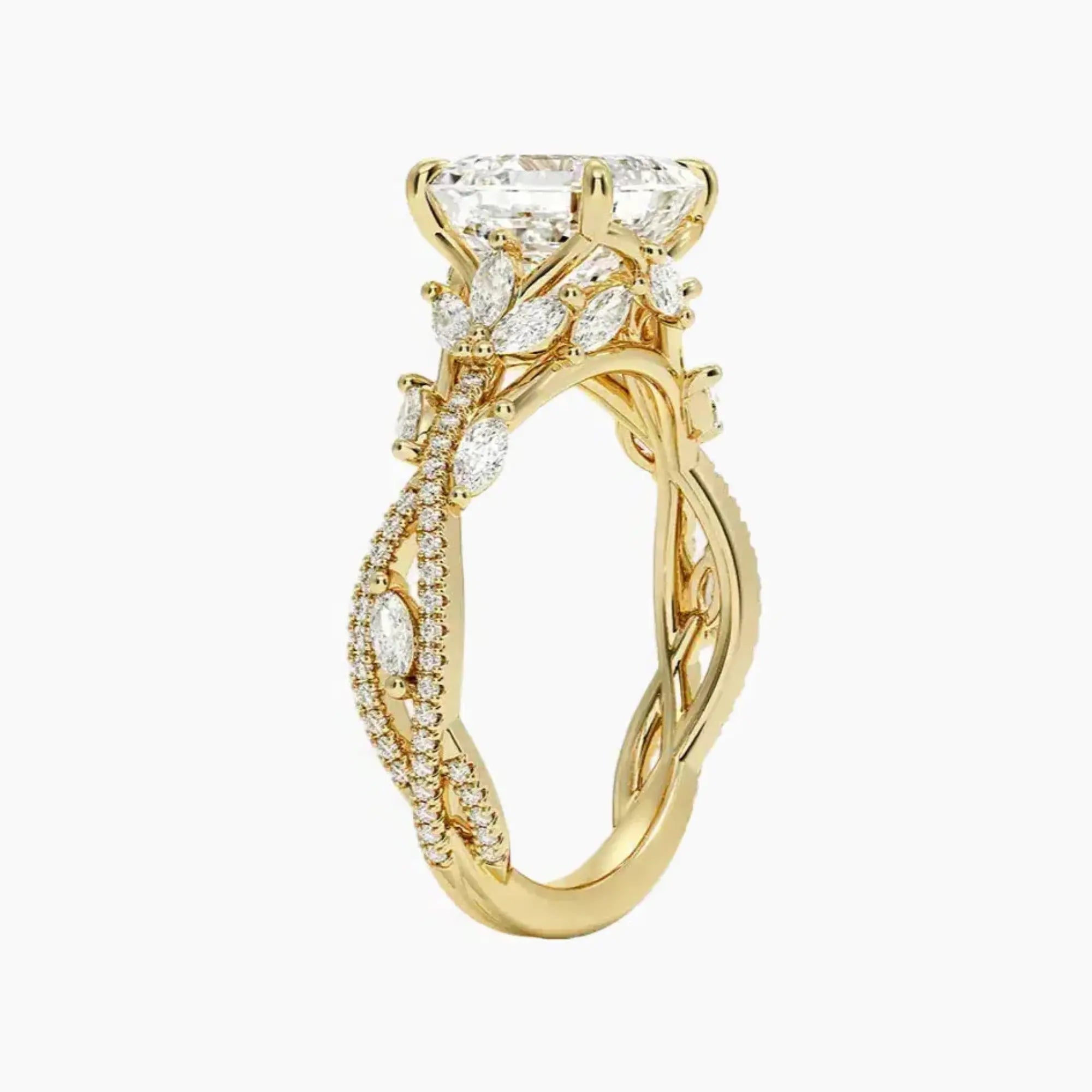 OBSER137 - Melia Adorned Asscher engagement ring setting view 8