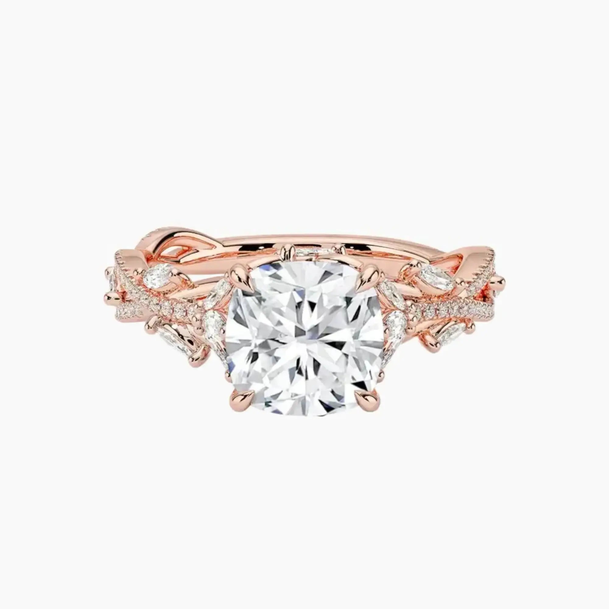 OBSER091 - Melia Adorned Cushion engagement ring setting view 4