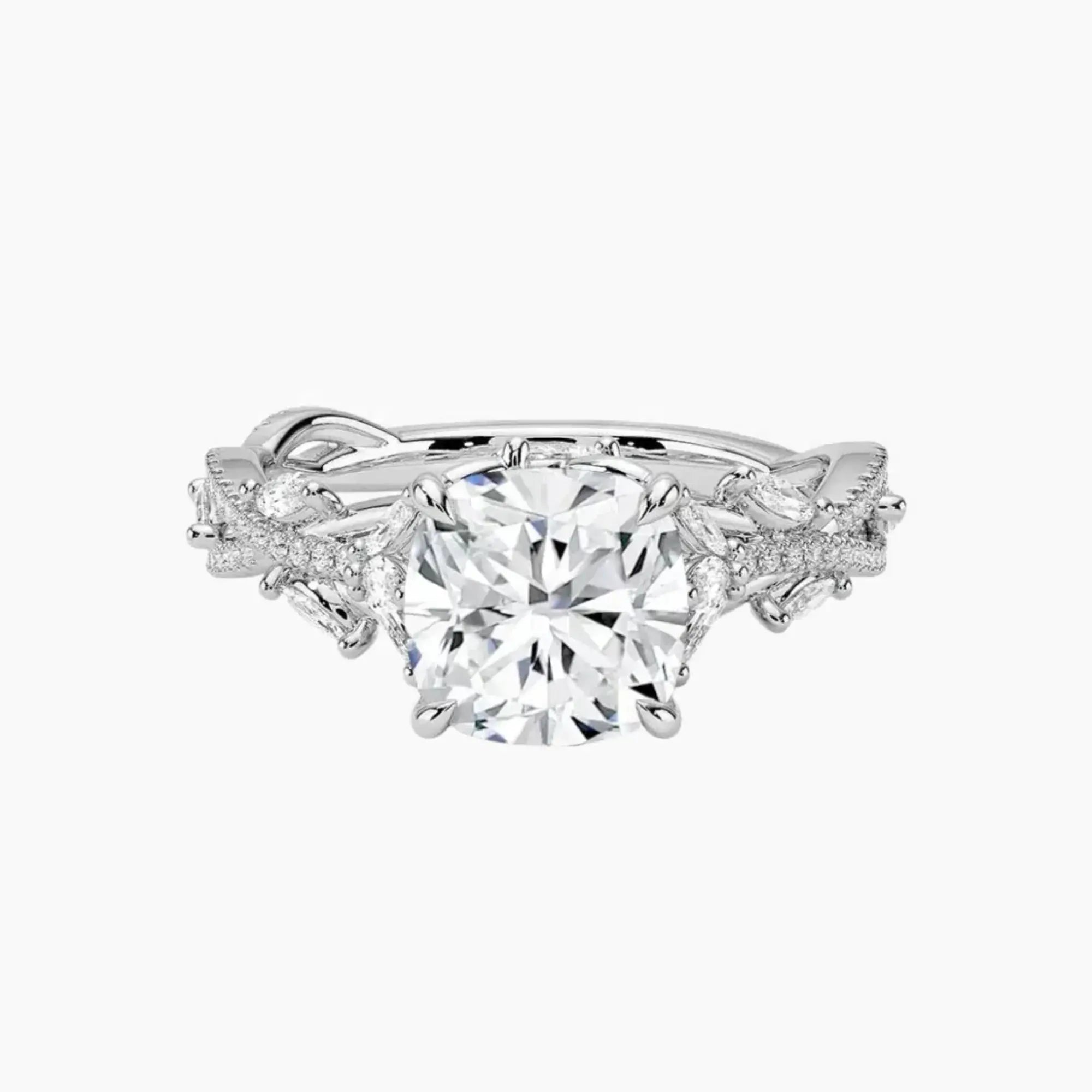 OBSER091 - Melia Adorned Cushion engagement ring setting view 1