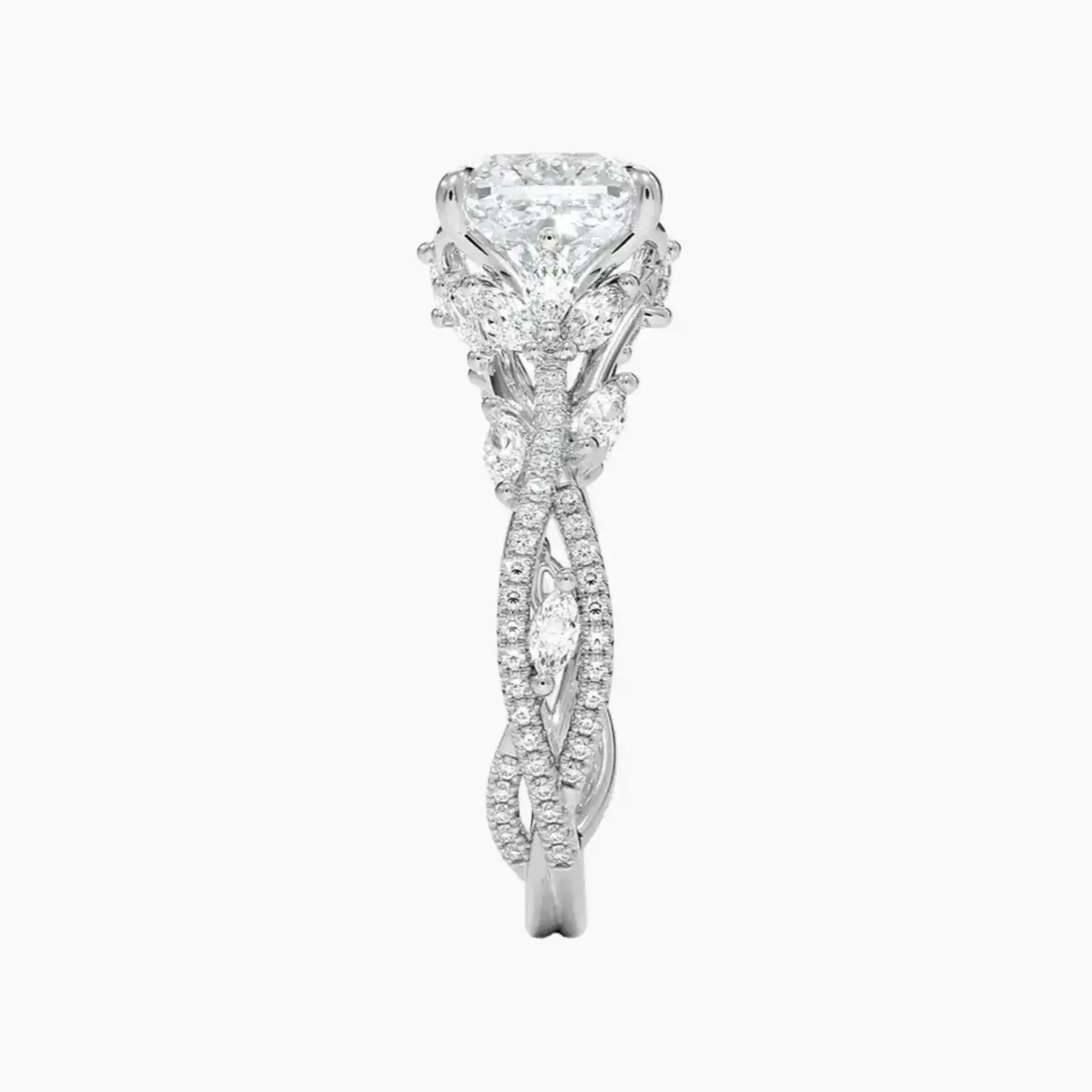 OBSER091 - Melia Adorned Cushion engagement ring setting view 3